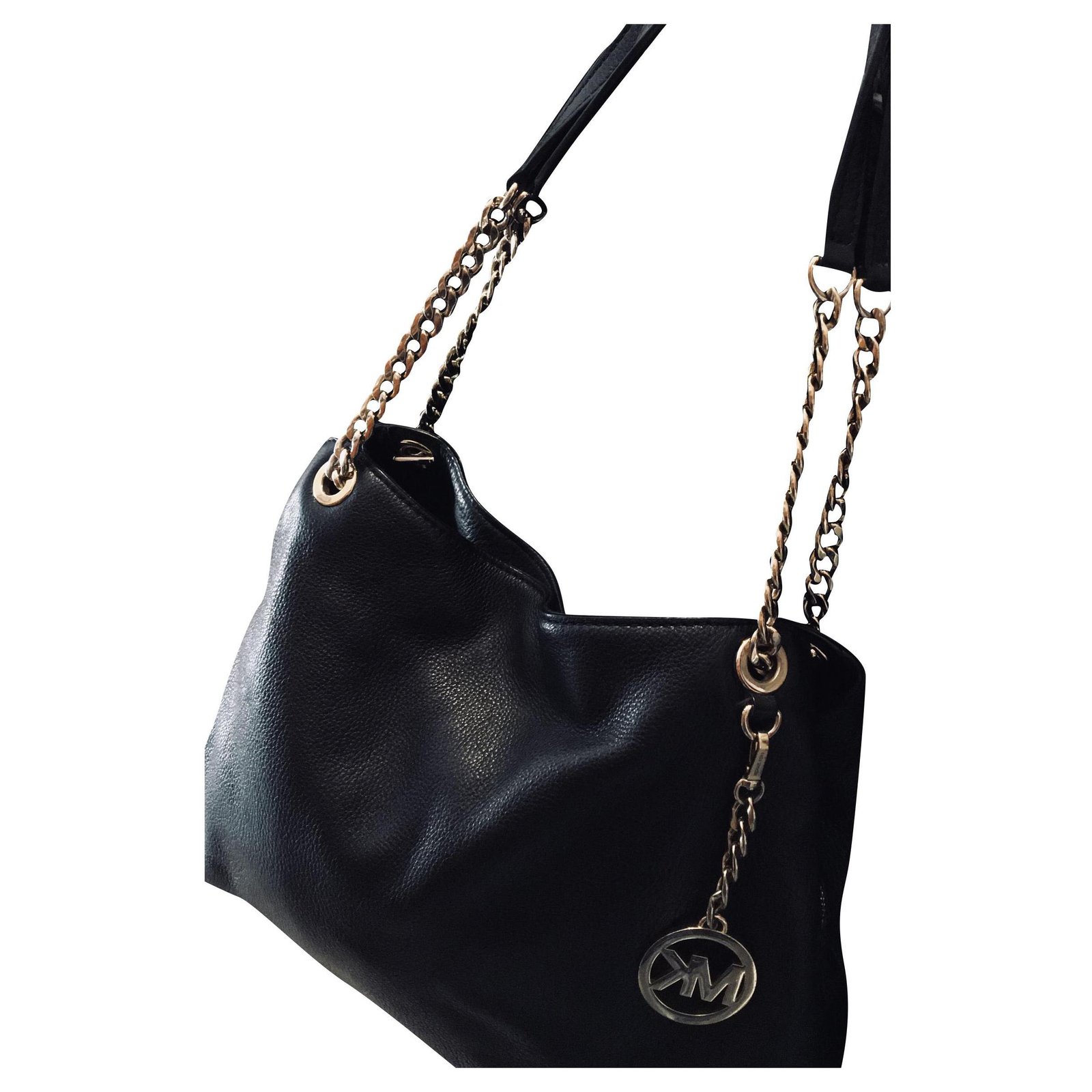 michael kors black leather handbag