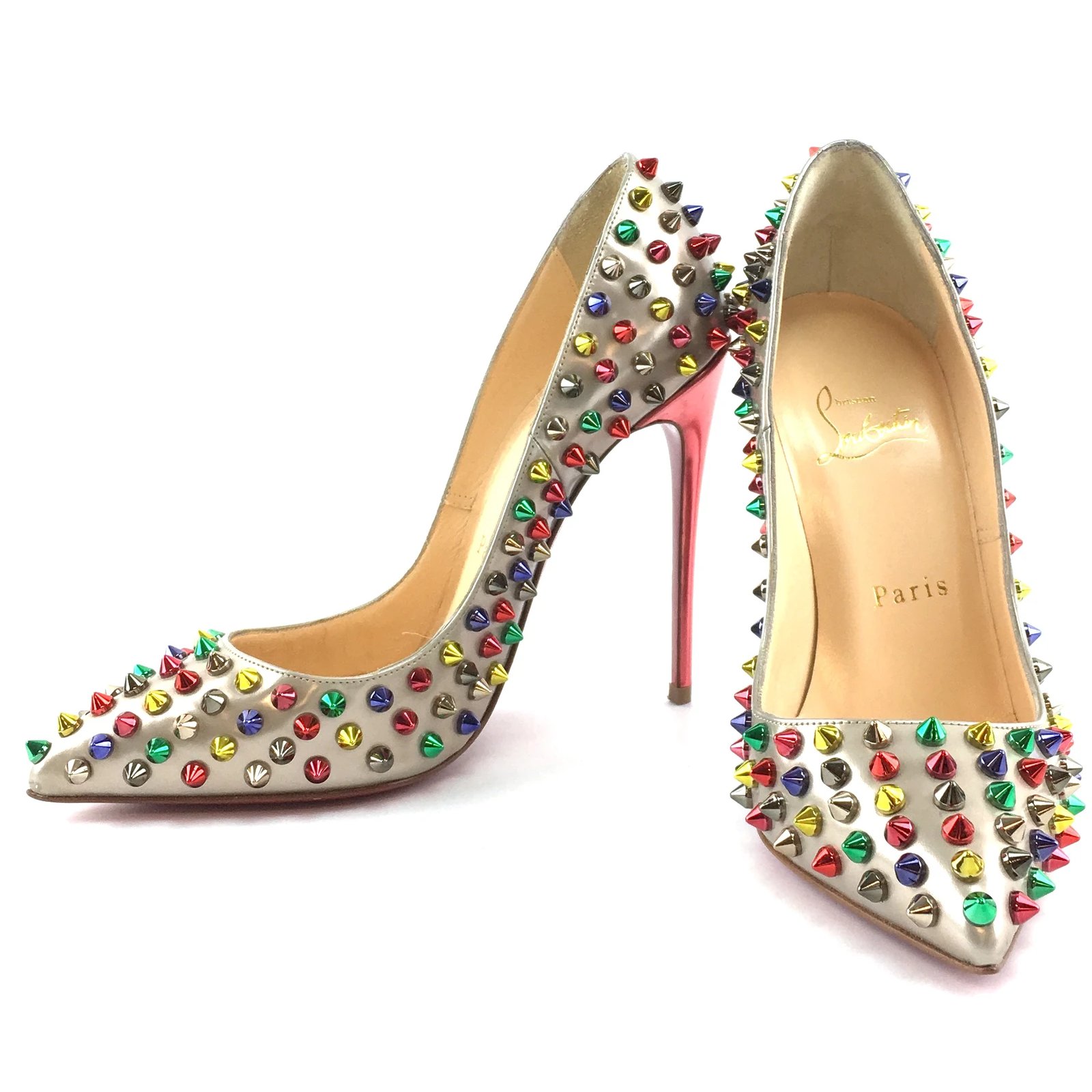 christian louboutin black studded bolsa