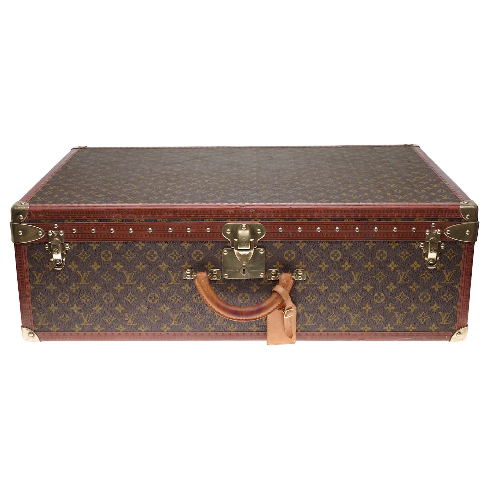 Magnífica maleta vintage de Louis Vuitton 80cm en lona monogram y lozine  marrón en muy buen estado Castaño Lienzo Madera ref.198182 - Joli Closet