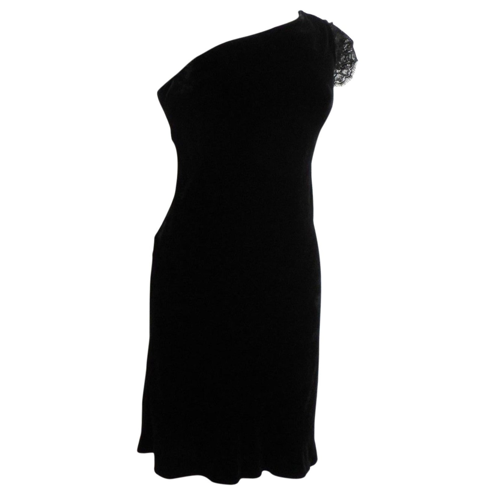 ralph lauren black lace dress