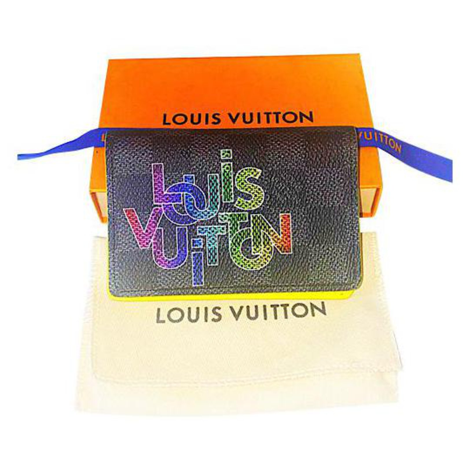 Louis Vuitton Limited edition 2020 Logo Damier Graphite Pocket Organizer  Grey Cloth ref.198483 - Joli Closet
