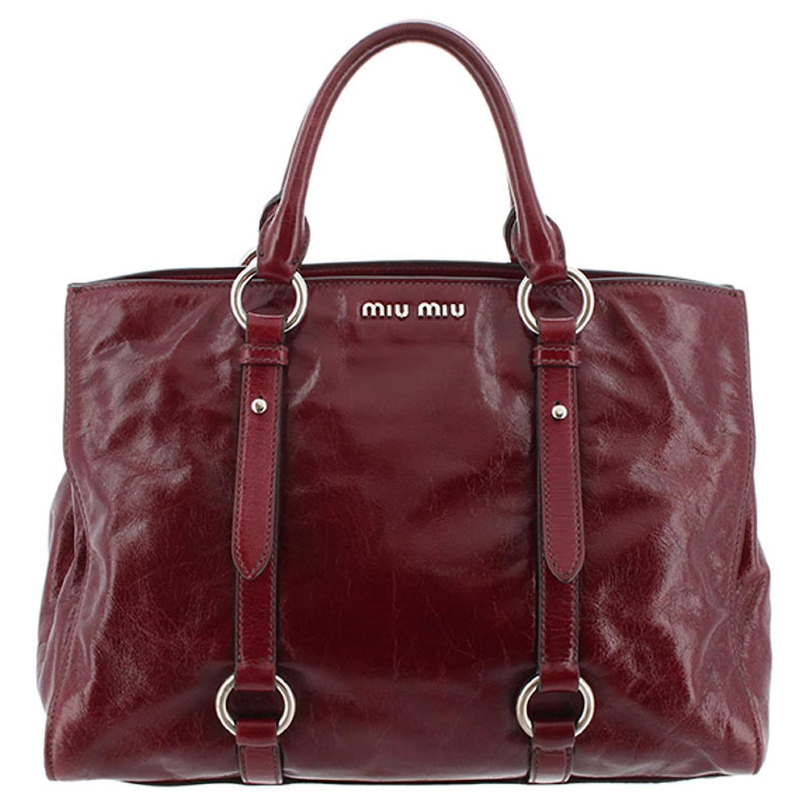 Miu Miu Red Vitello Lux Handbag Leather Ponystyle calfskin ref.199066