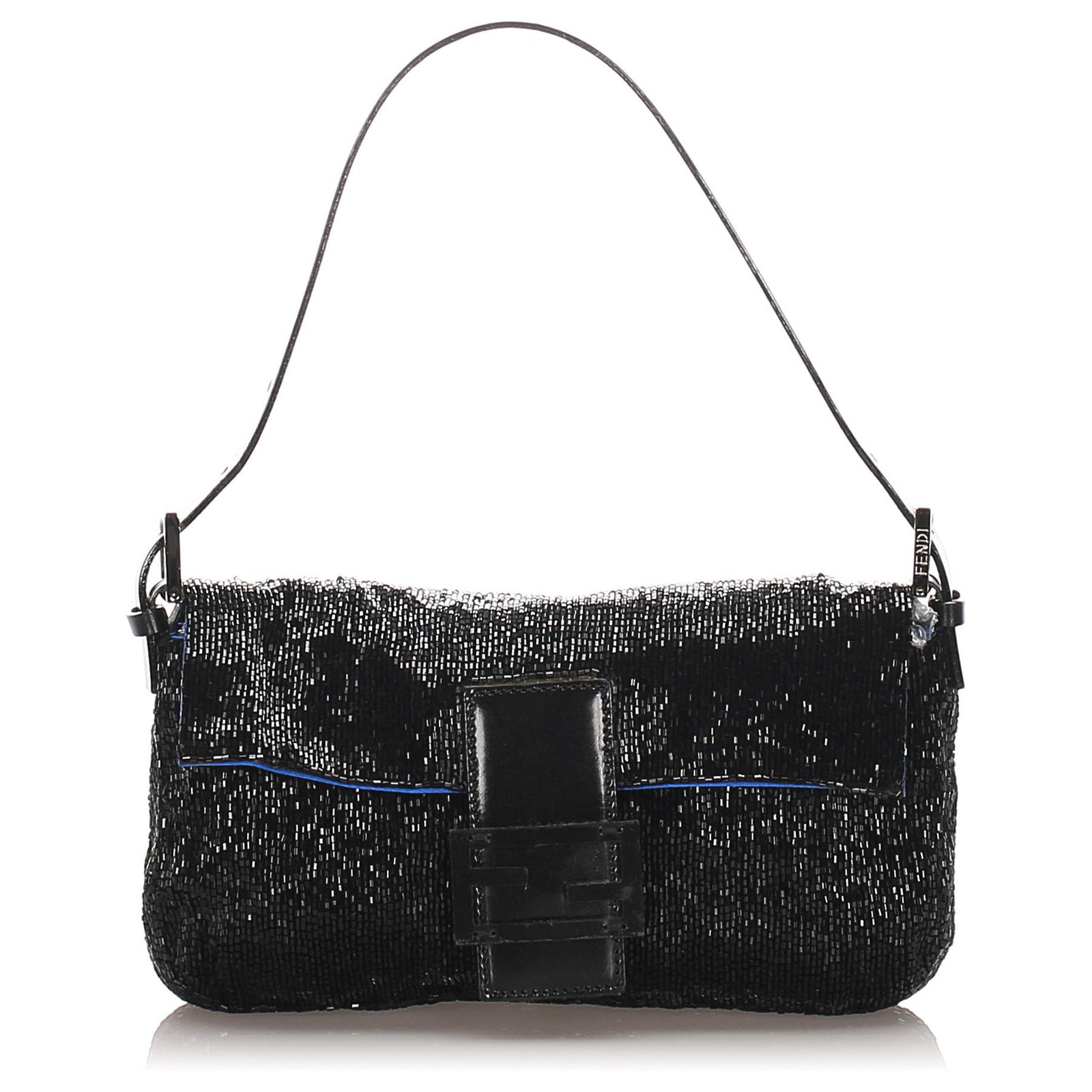 Fendi Black Sequin Baguette Bag