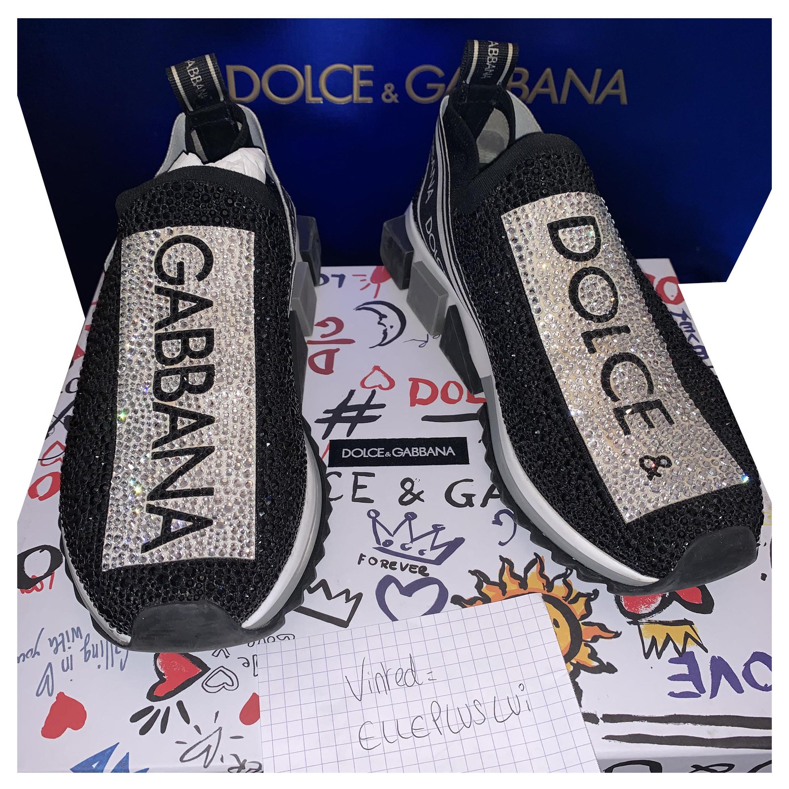 dolce and gabbana rhinestone sneakers