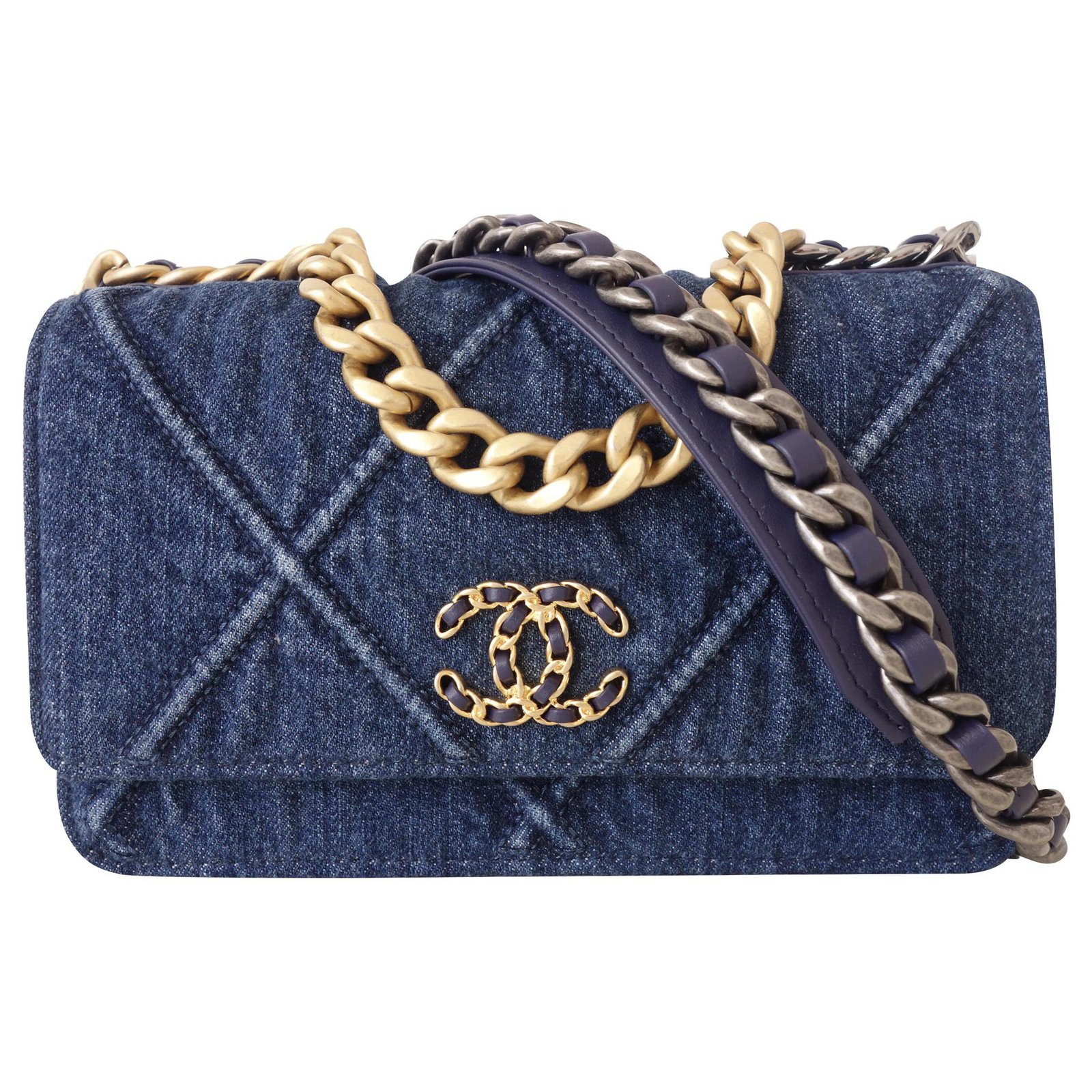 Chanel 19 Chanel bag 19 mini Blue Denim ref.199735 - Joli Closet