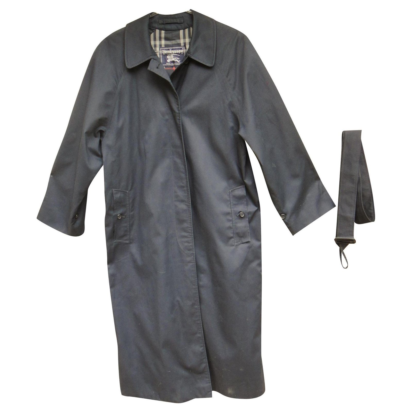 Trench coats Cotton,Polyester Navy blue 
