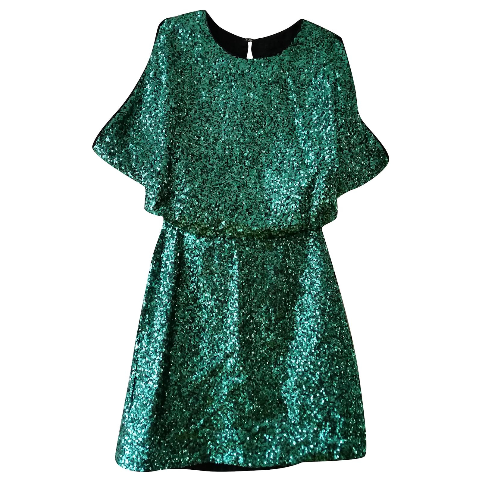Autre Marque H&M PAILLETTE DRESS Green Polyamide ref.199988 - Joli Closet