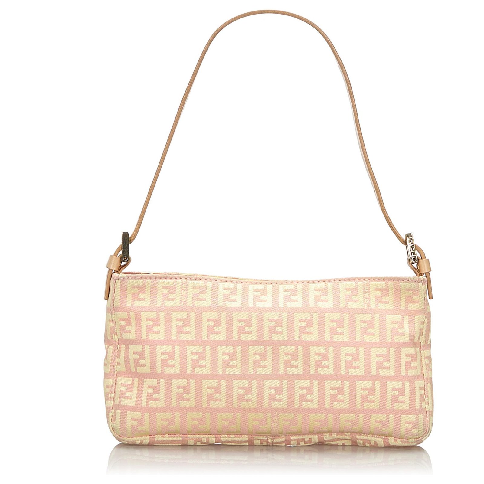 FENDI: baguette bag in canvas - Pink