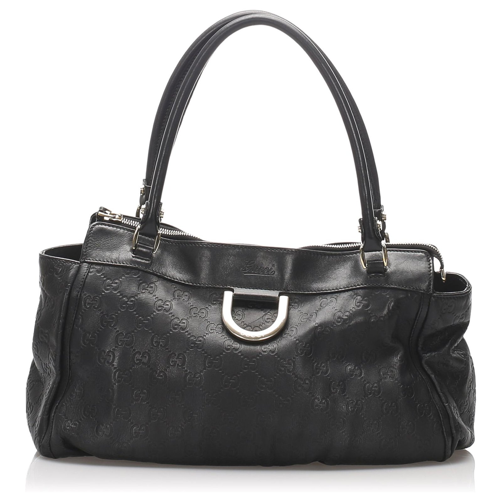 guccissima black leather handbag