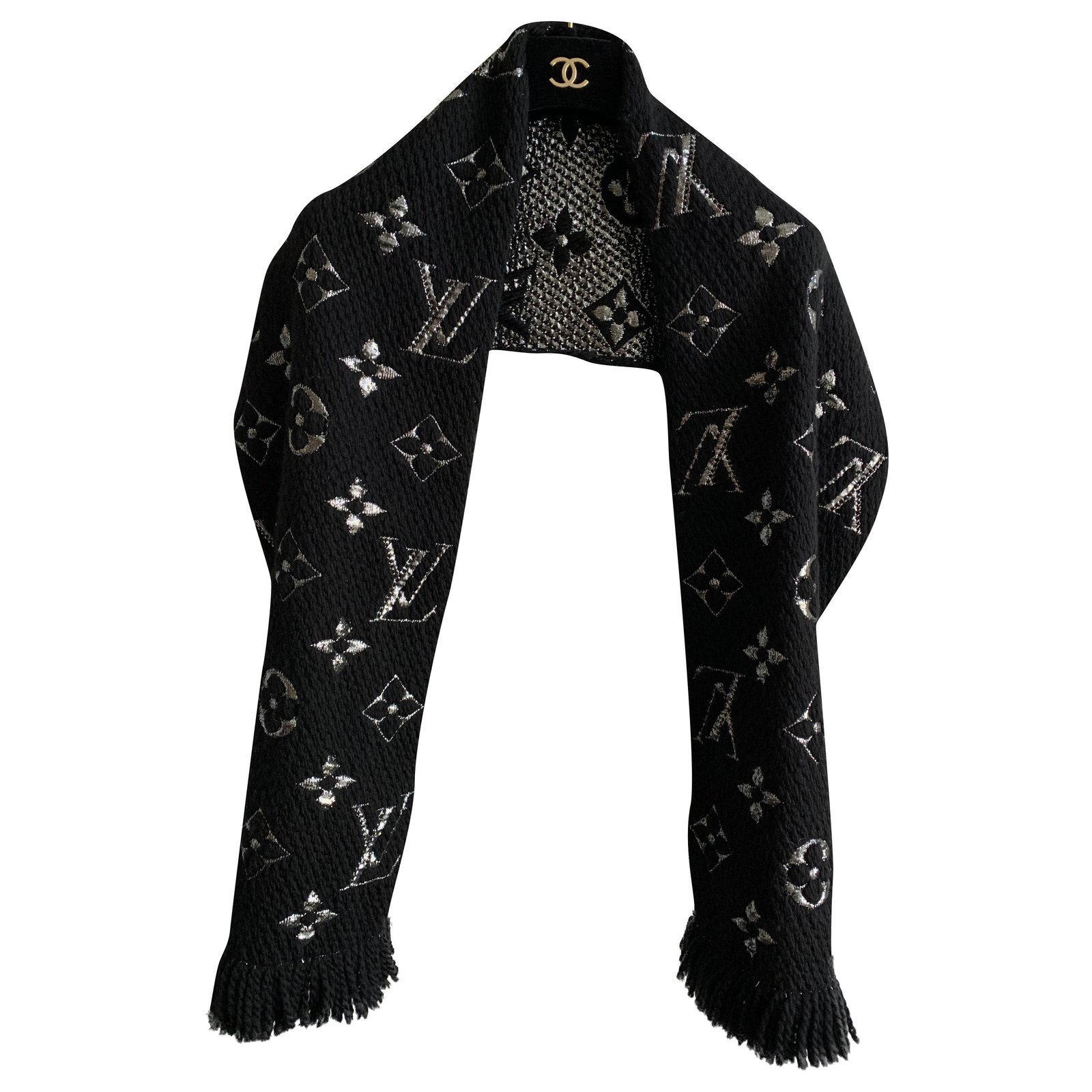 Louis Vuitton 2018 Wool Vivienne City Scarf - Black Scarves and Shawls,  Accessories - LOU267276