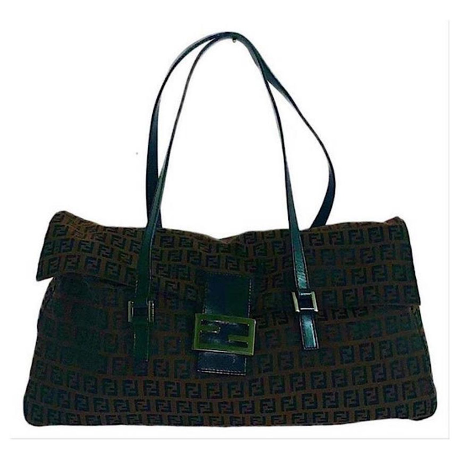 Vintage Fendi Clutch Handbag Zucchino FF Logo ZUCCA Bag