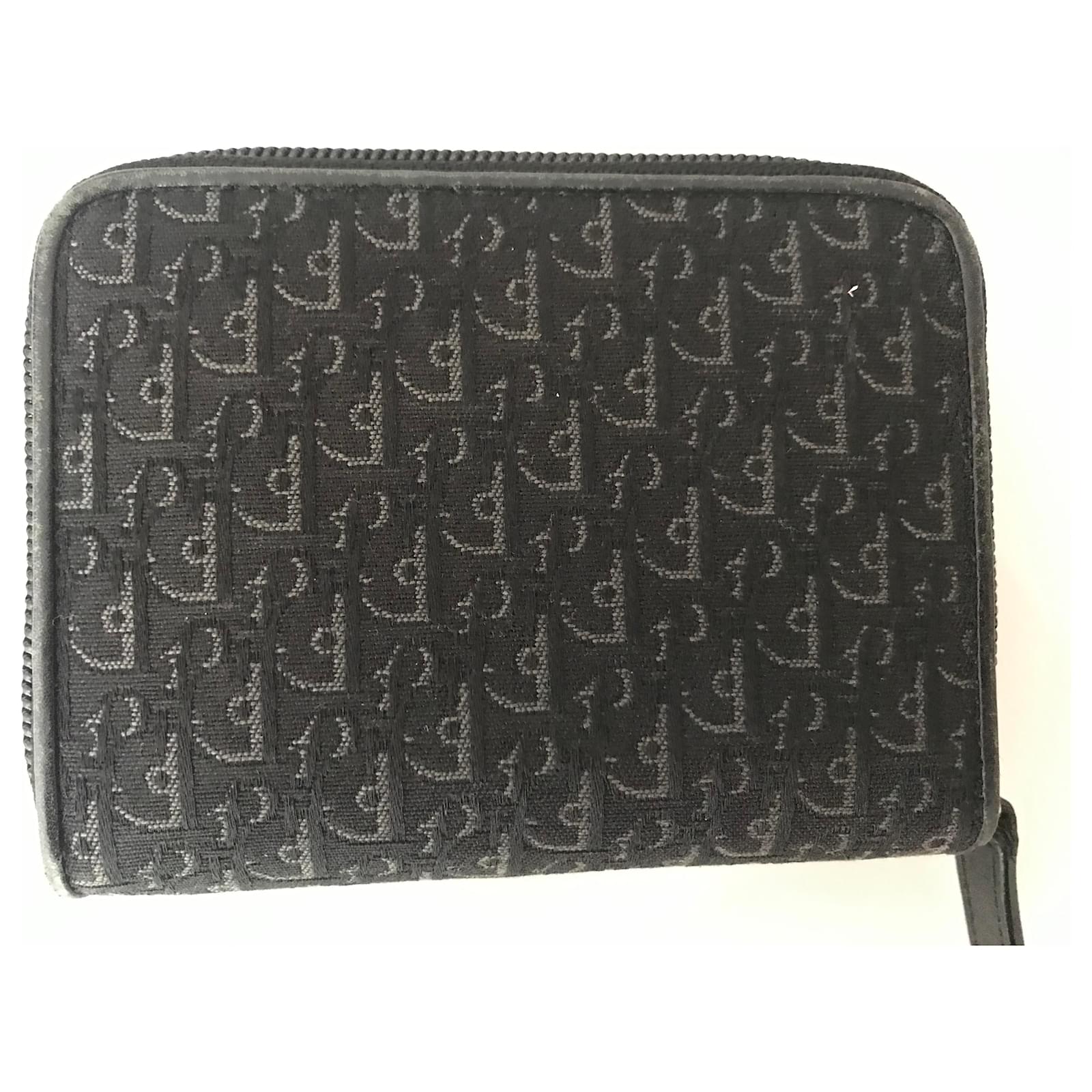 Dior Wallets Black Leather Cloth ref.200332 Joli Closet