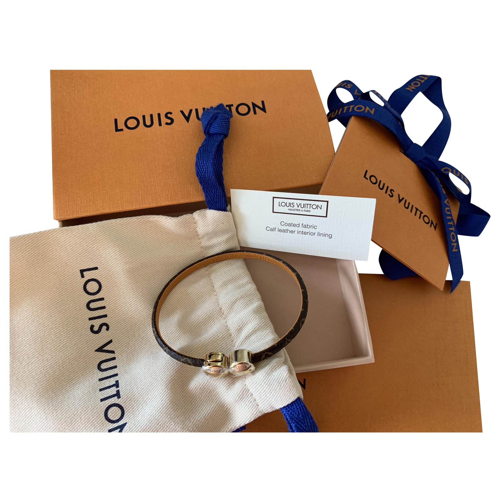 Louis Vuitton Bracelets Brown Golden Leather ref.200684 - Joli Closet