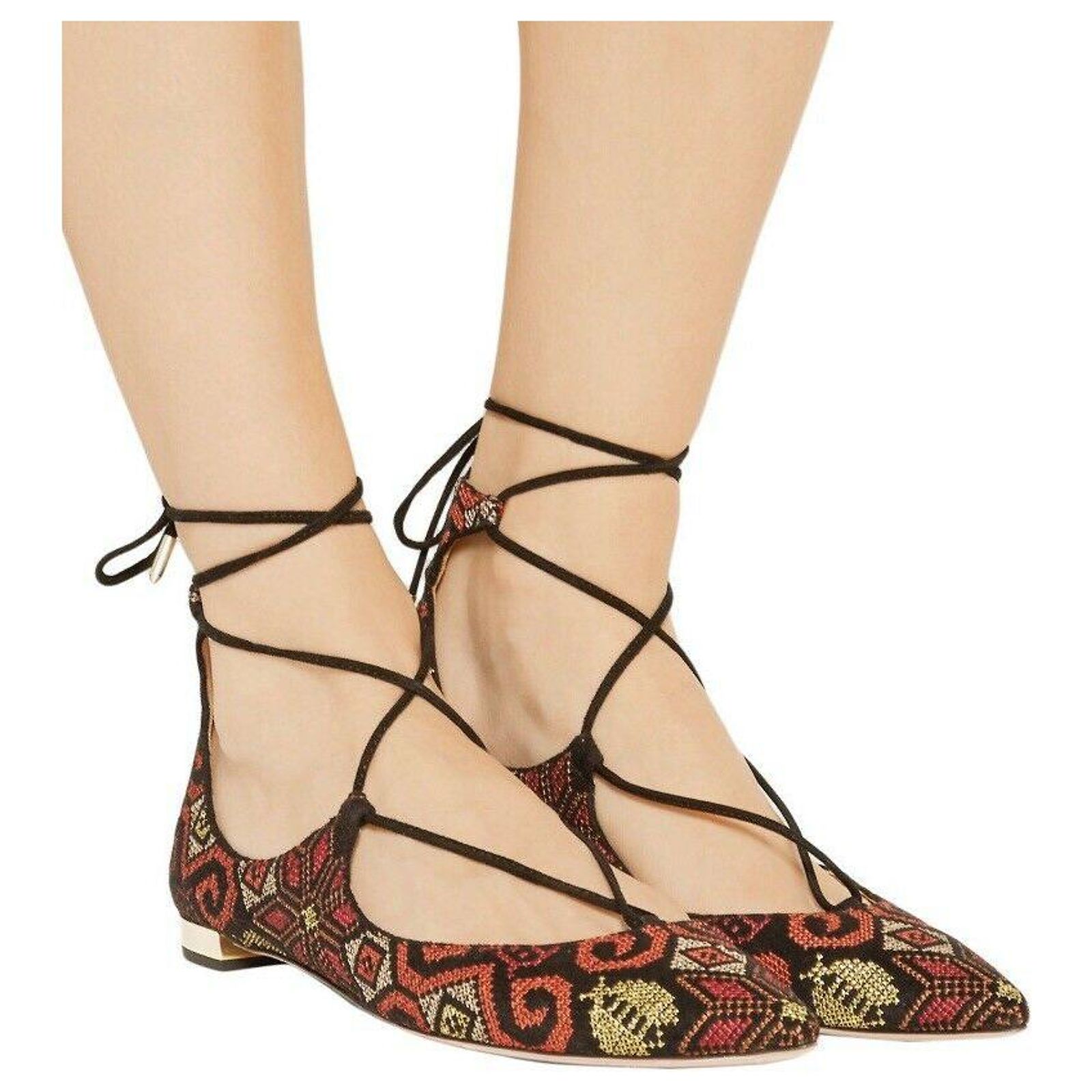 Escarpins Torta Caliente Brodés Multicolores - Taille US 9,5 - Talon Moyen - Occasion