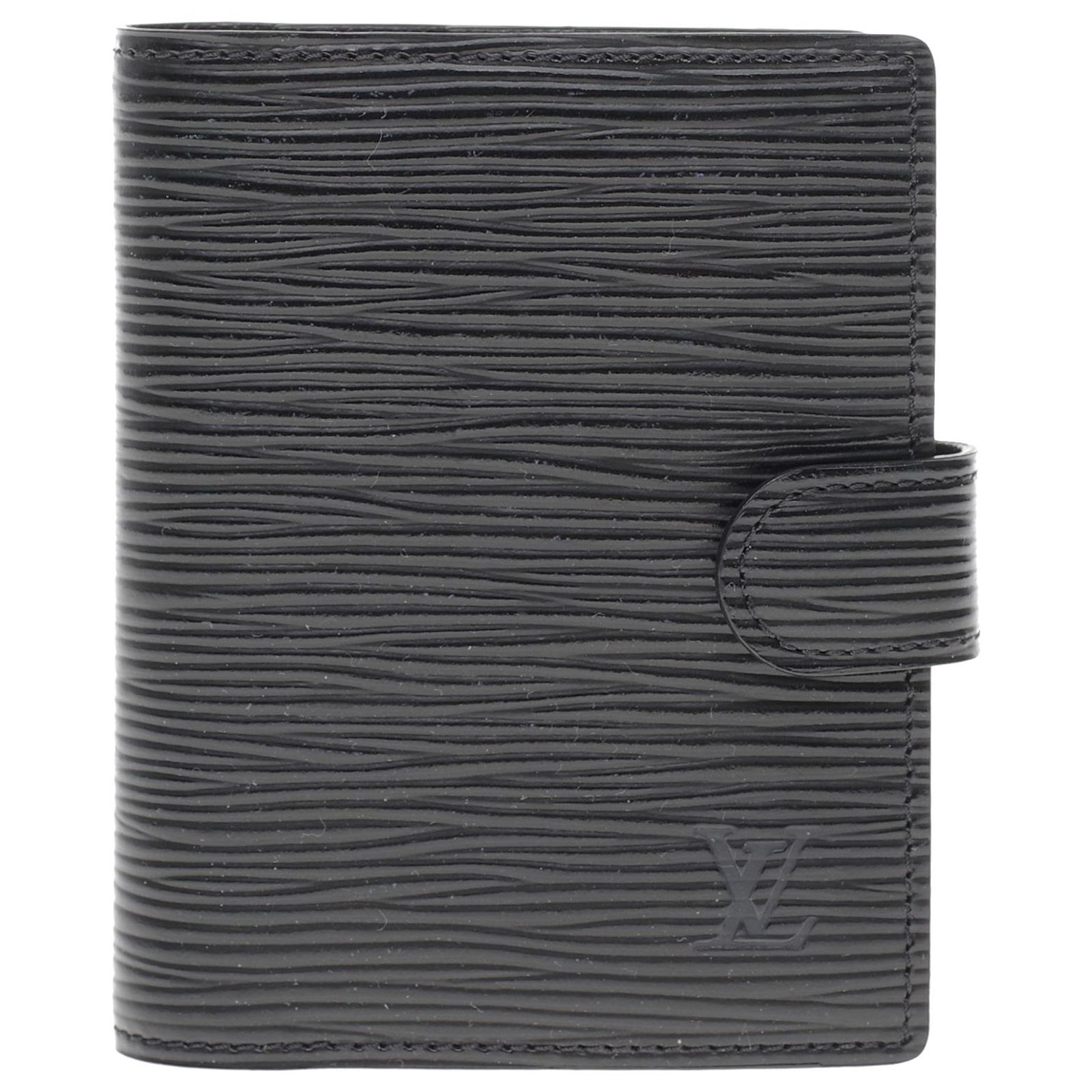 Louis Vuitton notebook holder in black epi leather with its pad 