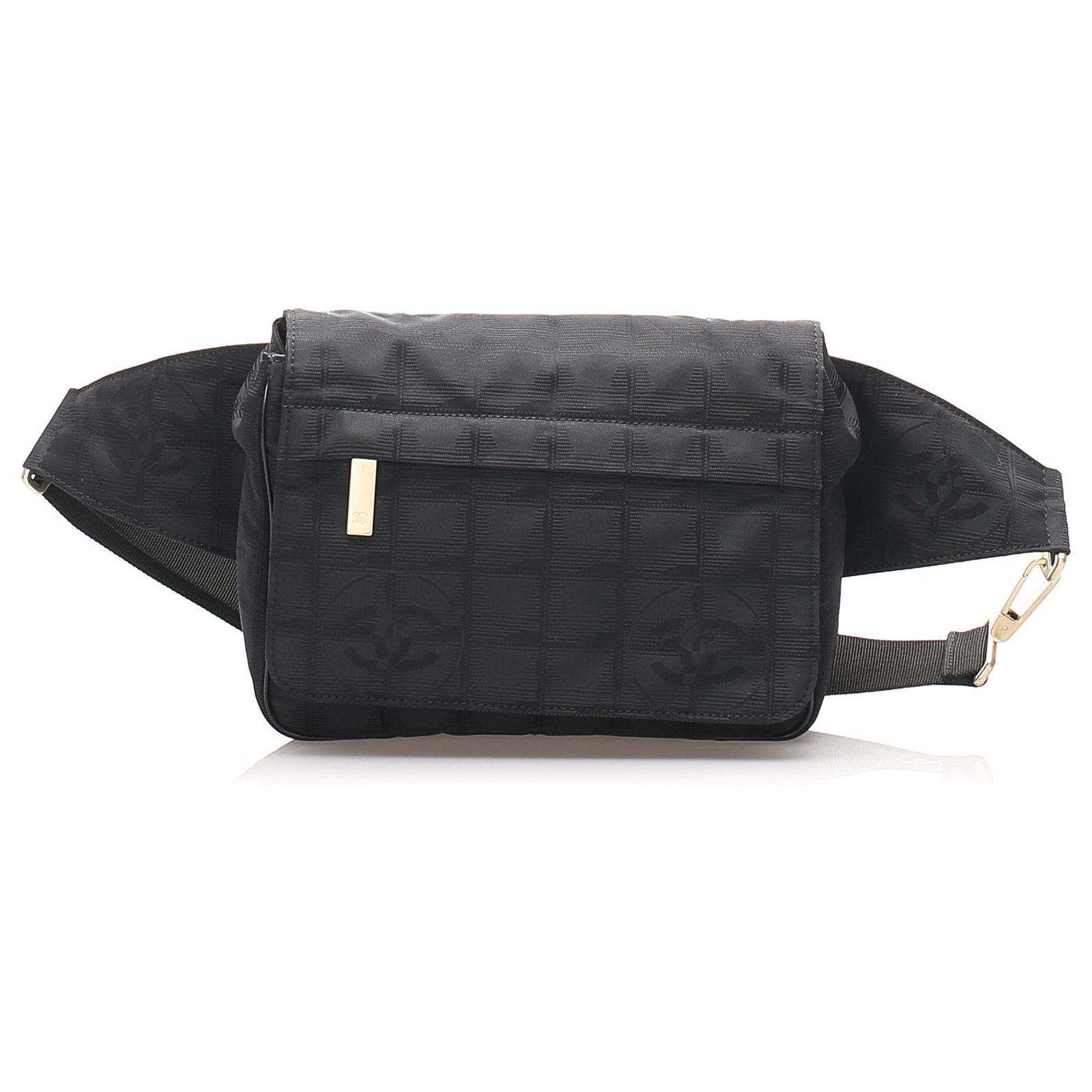 Chanel Black New Travel Line Waist Bag Cloth Cloth ref.201204 - Joli Closet