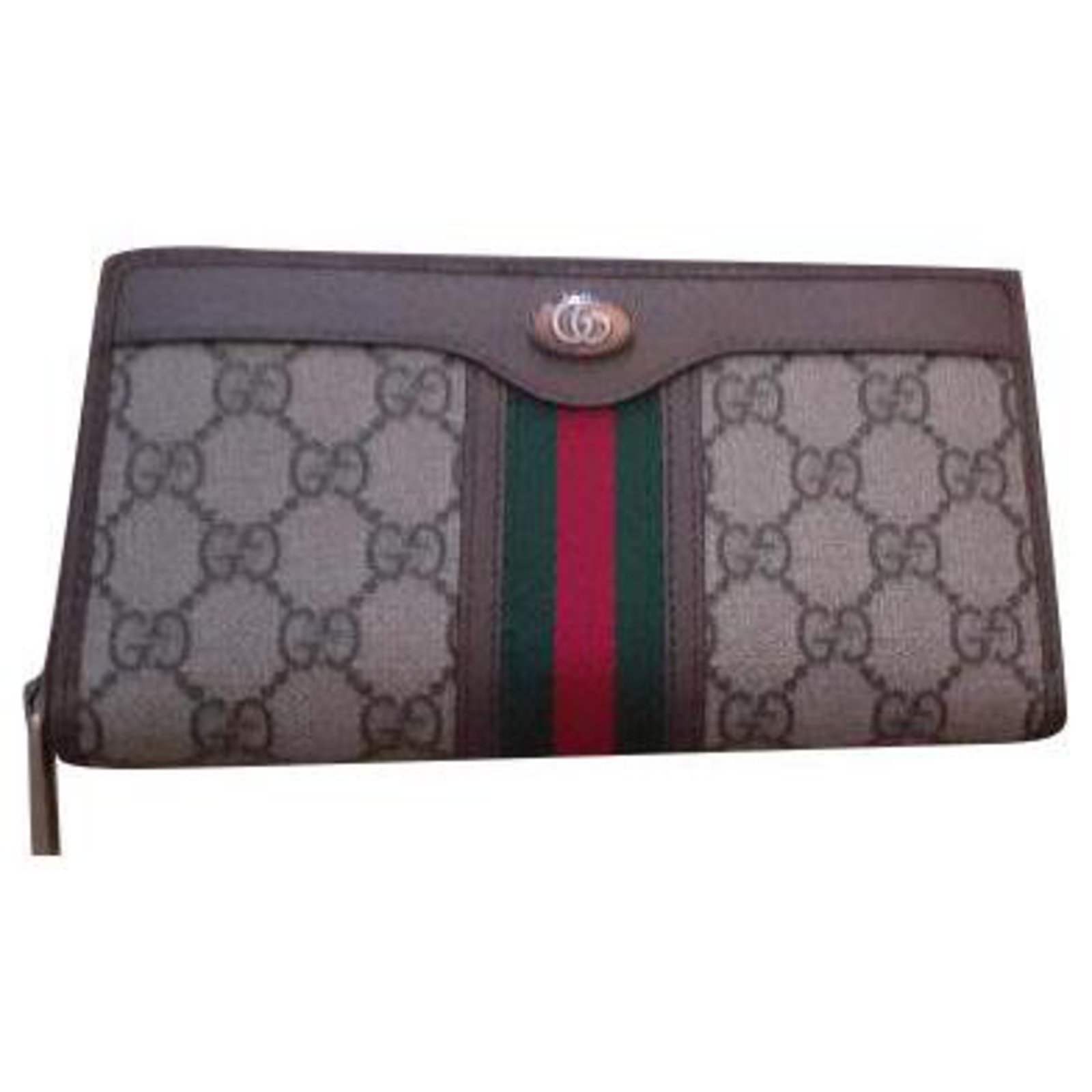 Gucci Gg web women's wallets Wallets Leather Bronze ref.201394 - Joli Closet