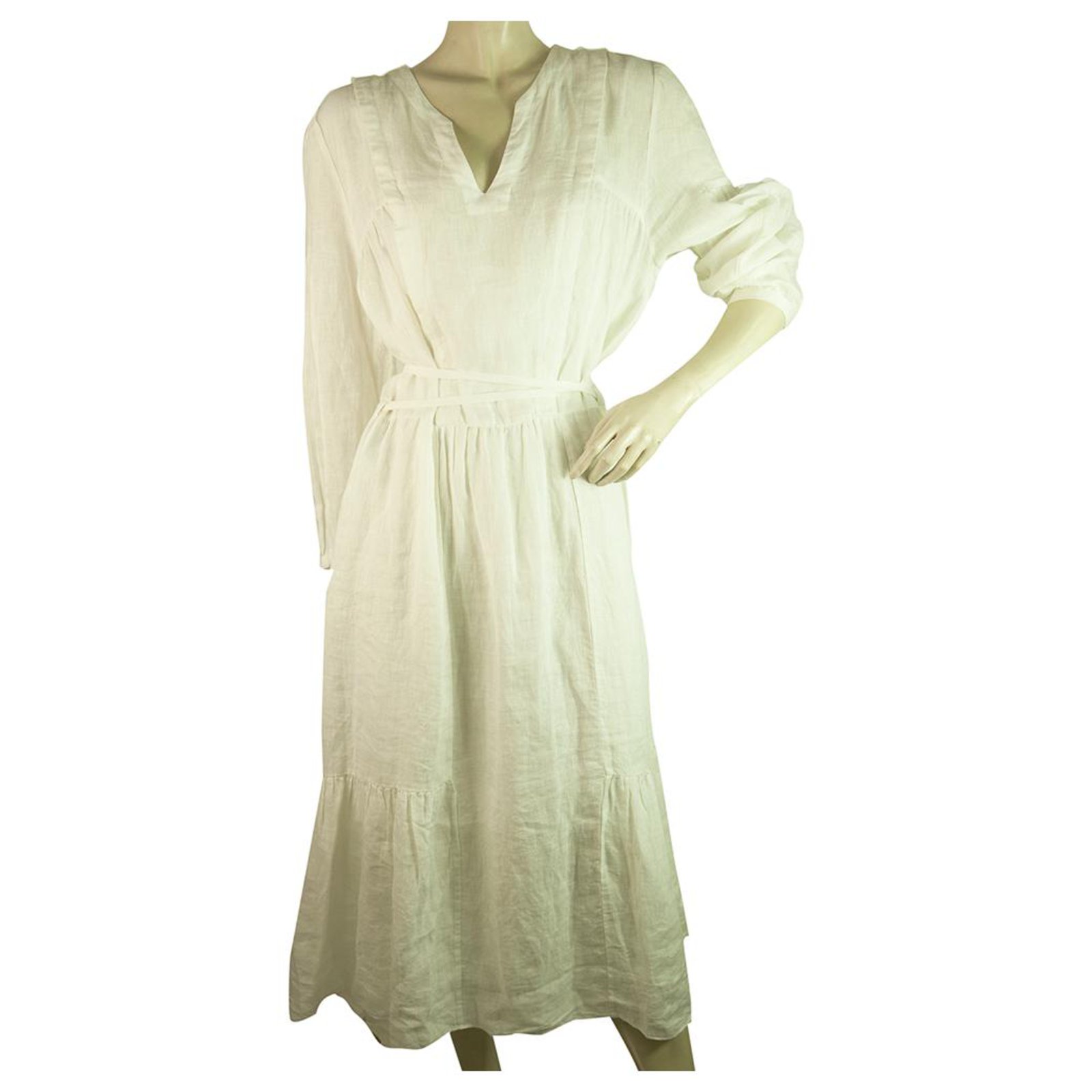 Isabel Marant Etoile White Boho Calf Length Tunic Summer Dress size 42 - Joli Closet