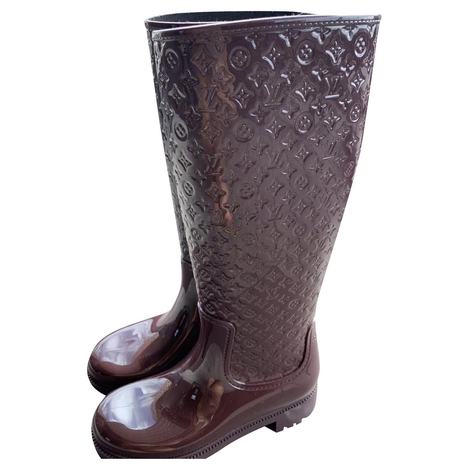 Louis Vuitton Leather Riding Boots In Brown