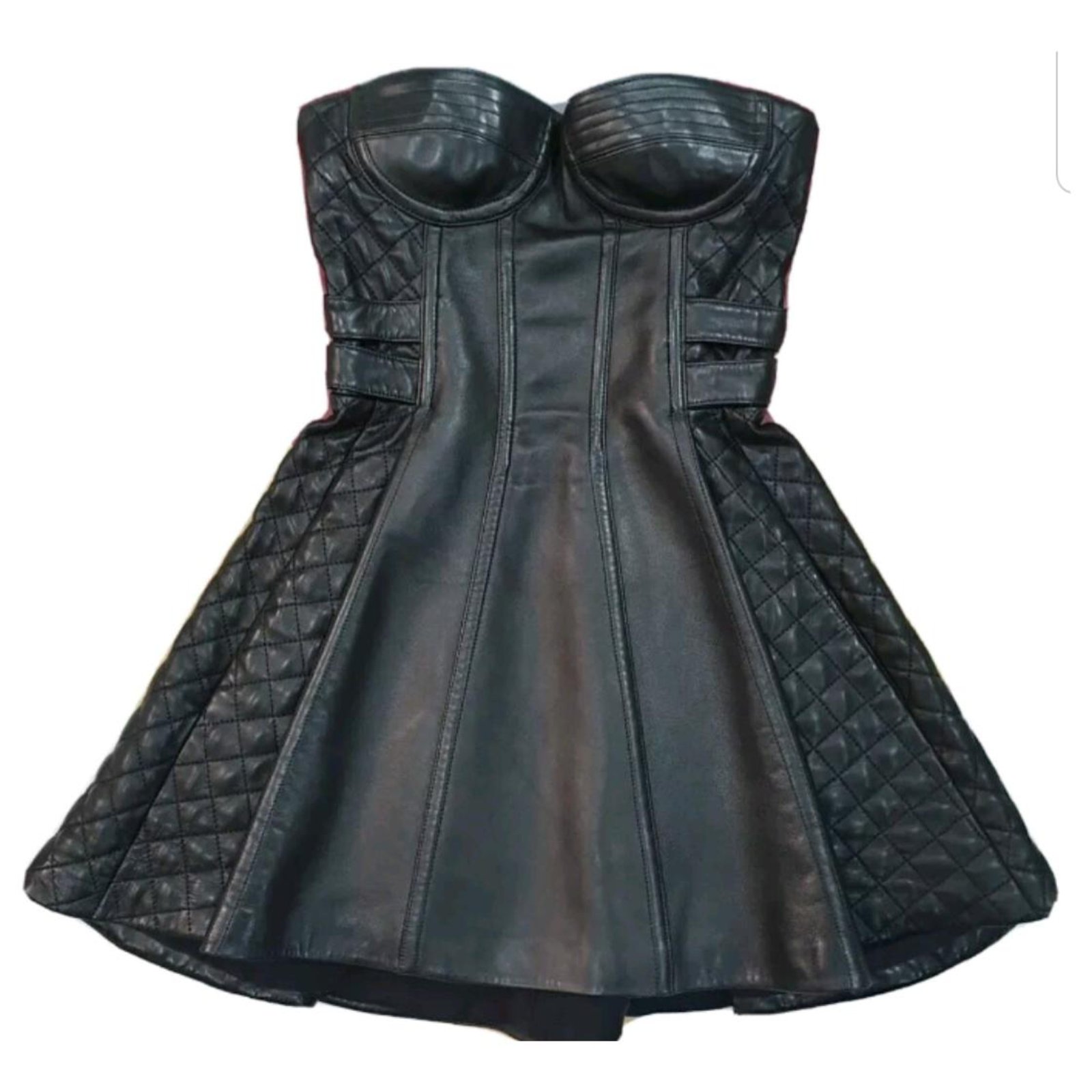 Balmain Abito Mini Corsetto Balmain In Pelle Nera Sz 36 Vestiti Pelle Nero Ref 201826 Joli Closet