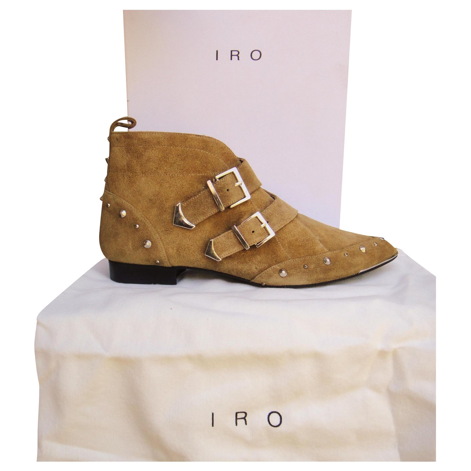 Iro boots Nickey model new condition Light green Deerskin  - Joli  Closet