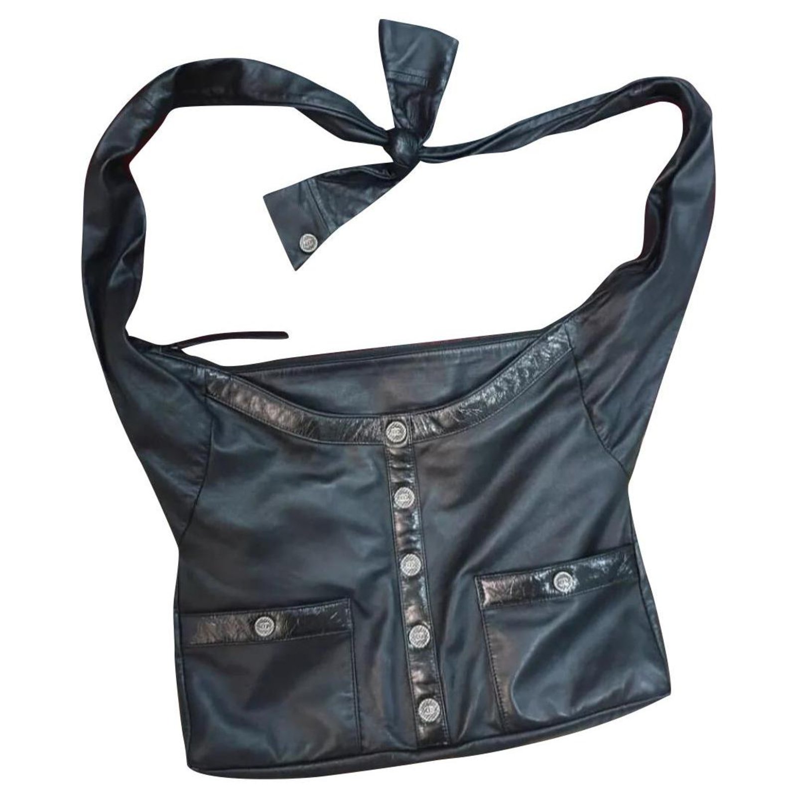 CHANEL Jacket Style Black Leather Bag ref.202391 - Joli Closet