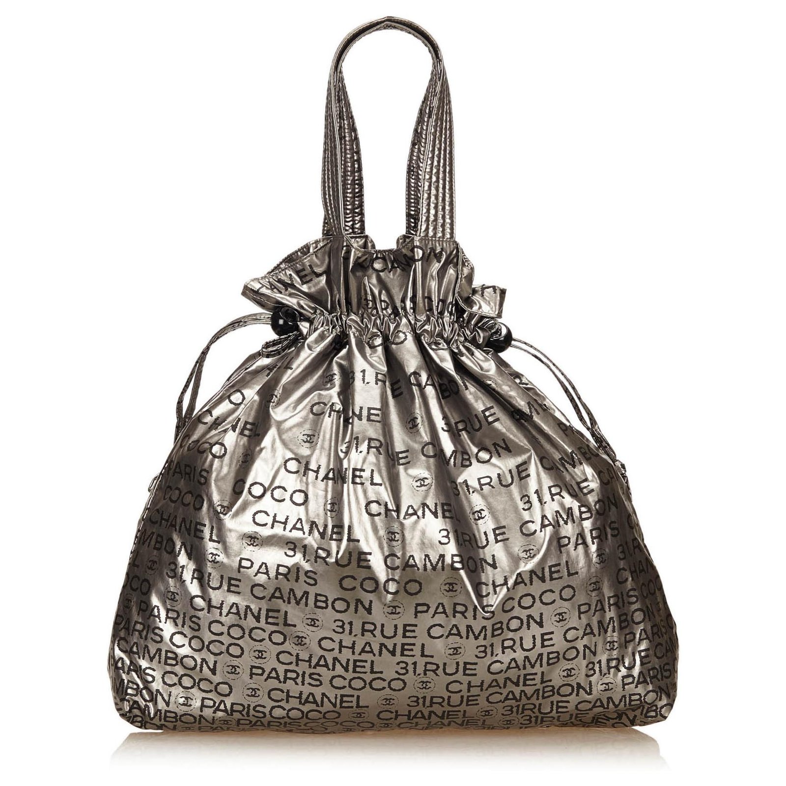 Chanel Silver Unlimited Tote Bag Black Silvery Cloth ref.202437 - Joli  Closet
