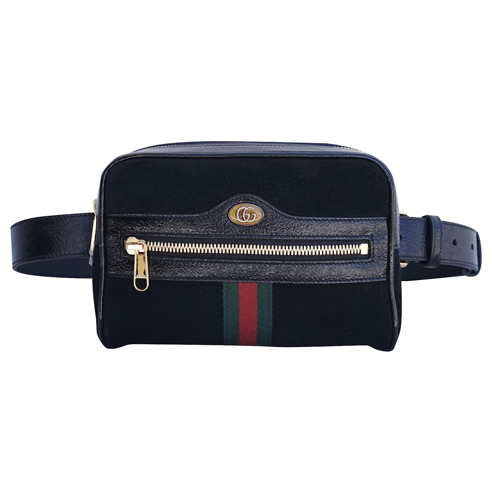 Gucci Bolsos de mano Negro Roja Verde Suecia Cuero Charol ref