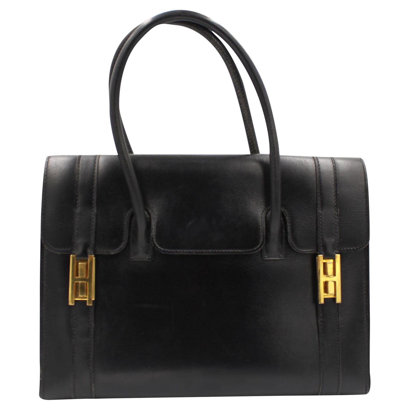 Hermès Handbag Drag Black Box Leather ref.202935 - Joli Closet