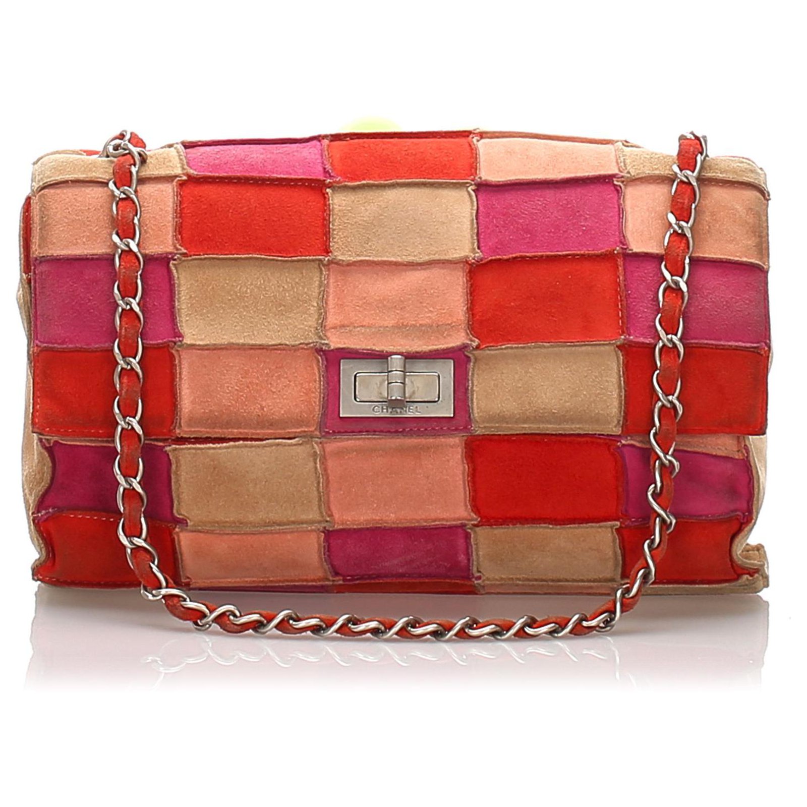 Chanel Pink Reissue Patchwork Flap Bag Multiple colors Suede Leather  ref.203008 - Joli Closet