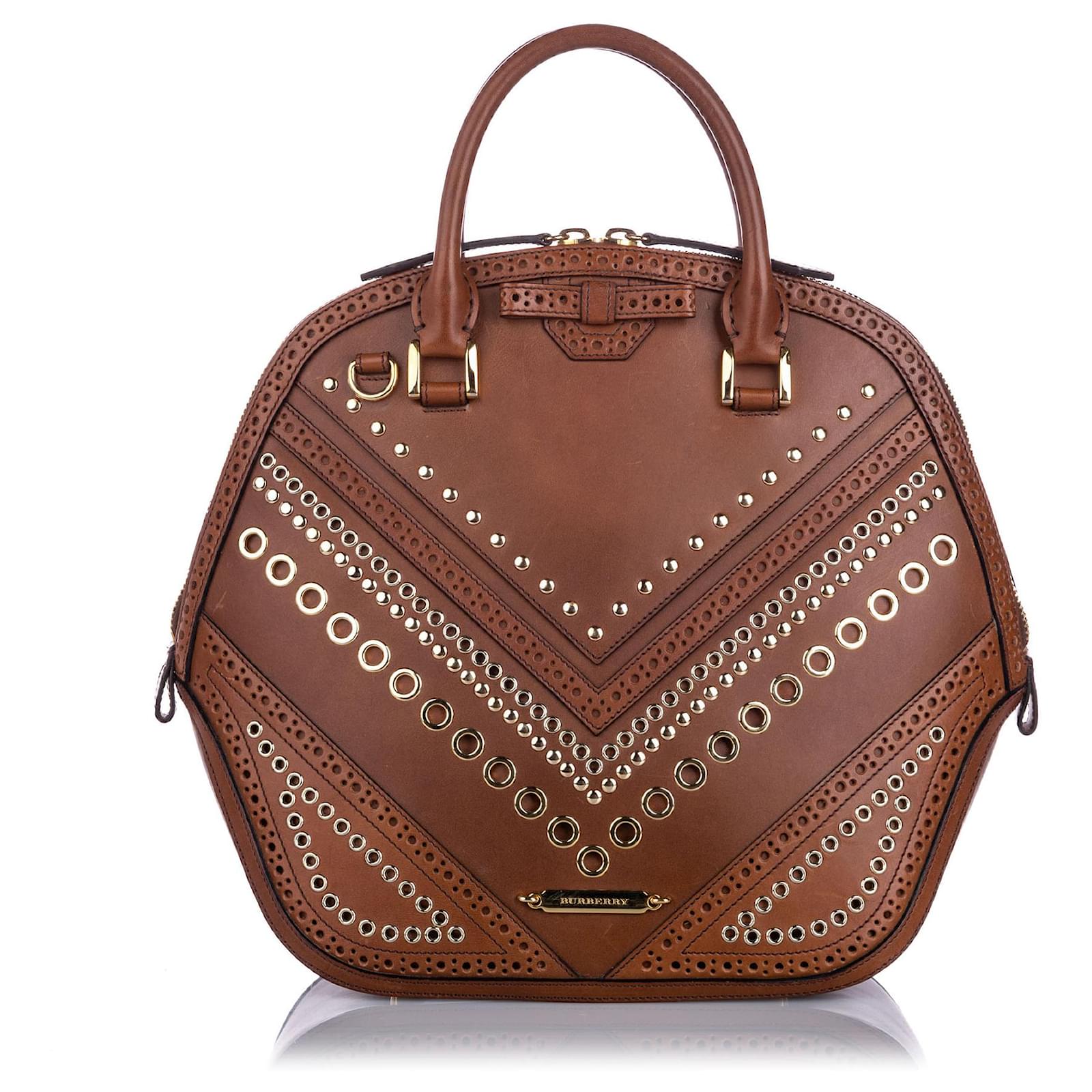 Cartella Burberry Brown Grommet Orchard in pelle Marrone Vitello simile a  un vitello ref.203044 - Joli Closet