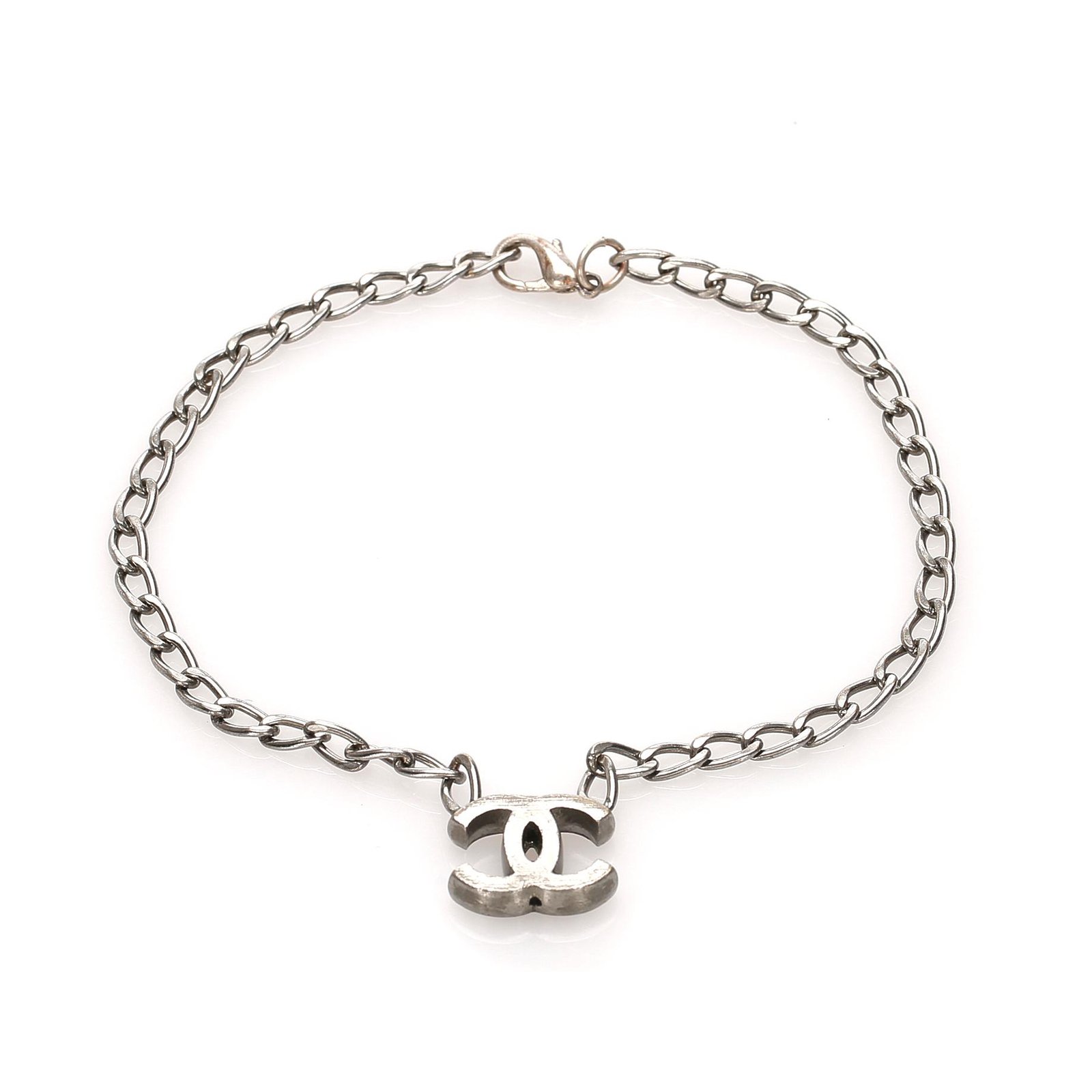 Chanel Silver CC Chain Bracelet Silvery Metal ref.203264 - Joli Closet