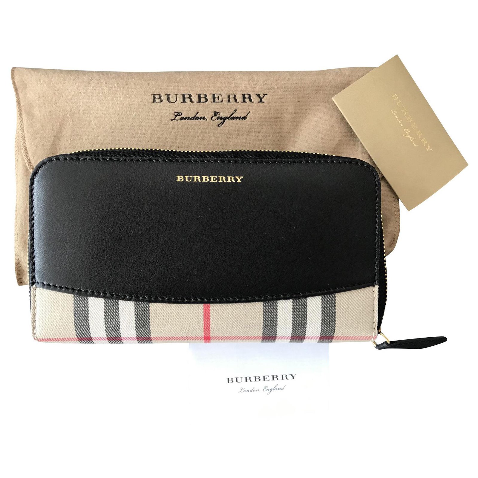 Leather wallet Burberry Beige in Leather - 25927689