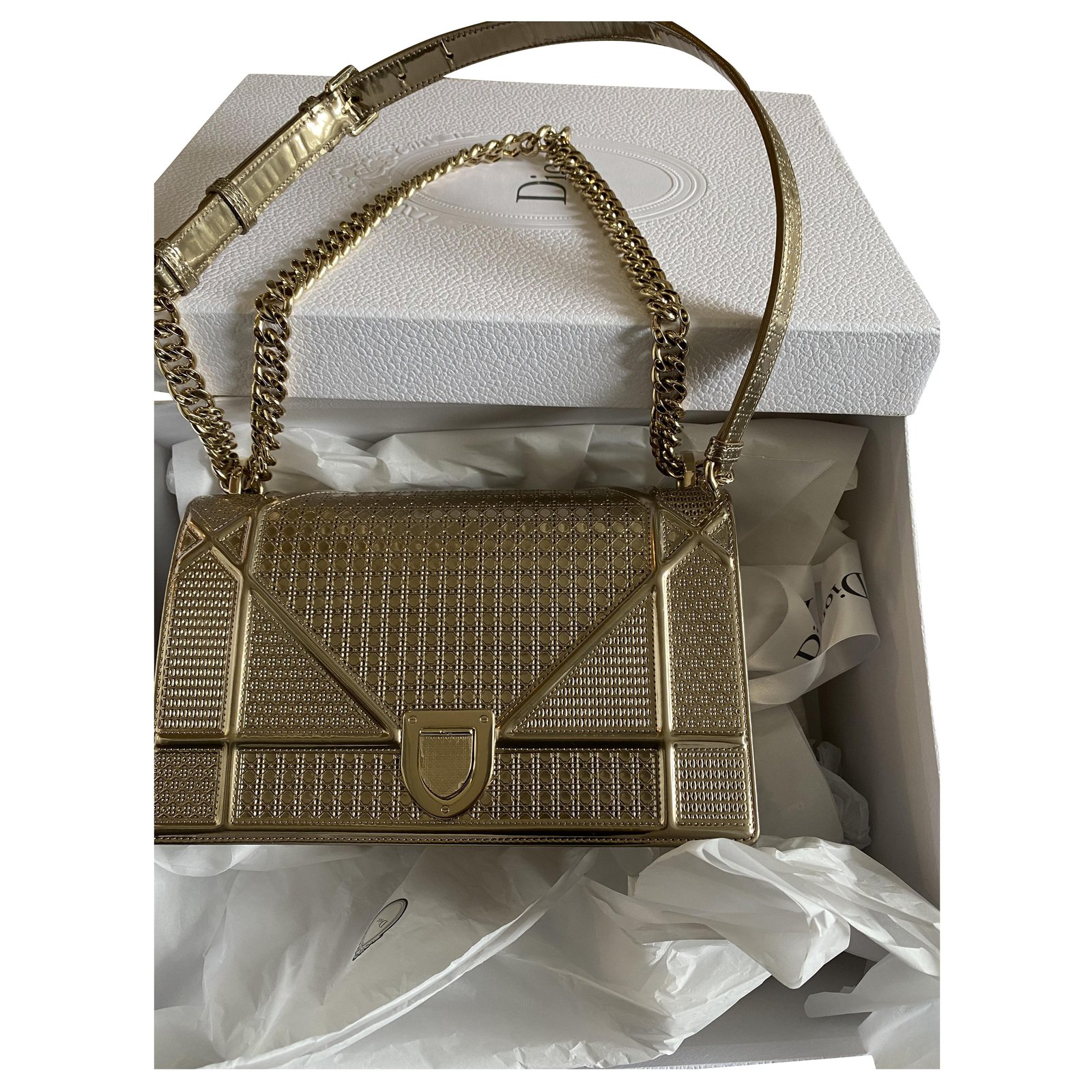 Christian Dior Diorama Handbags Patent 