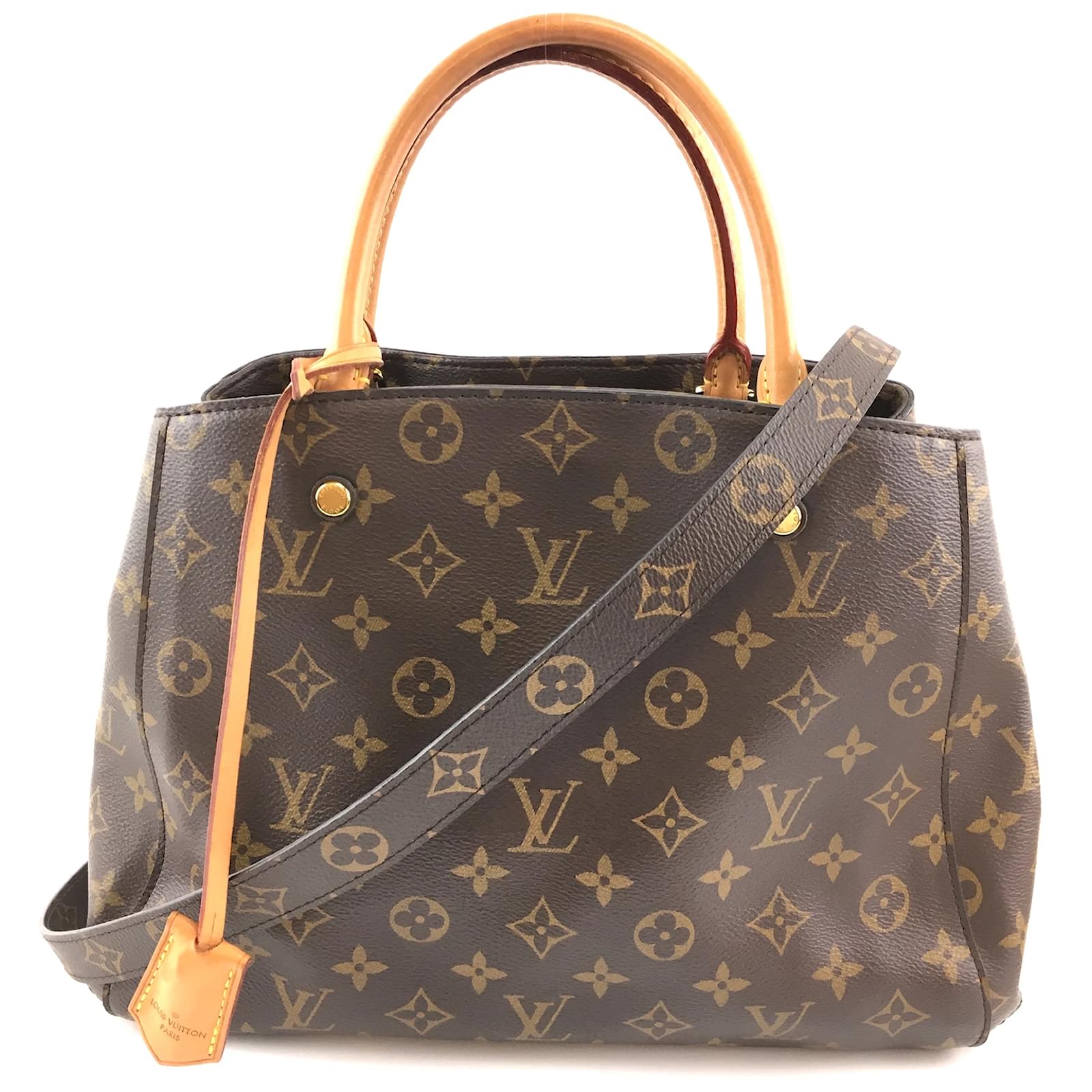 Louis Vuitton Montaigne MM Monogram Canvas Marrone Pelle ref.203829 - Joli  Closet