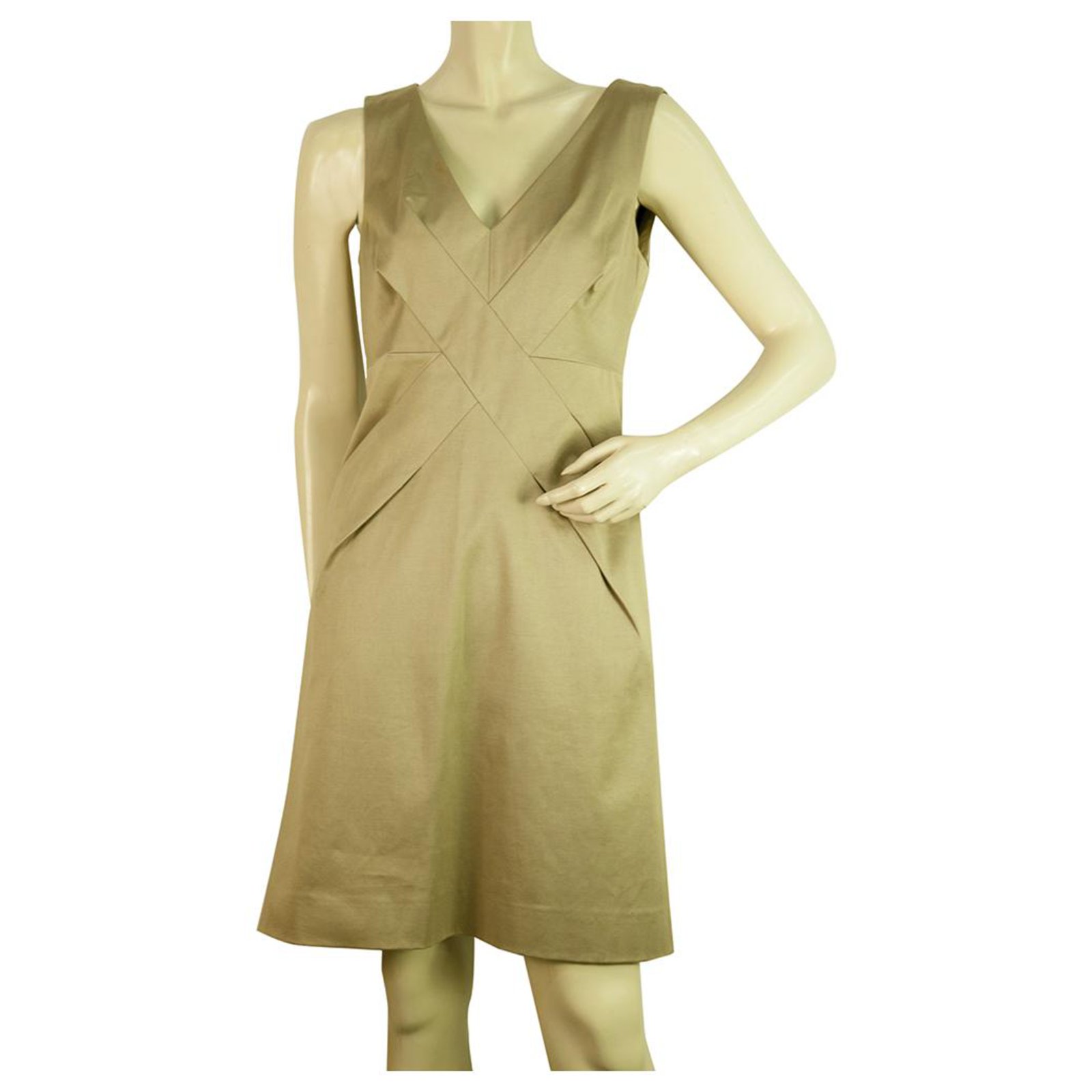 khaki sheath dress