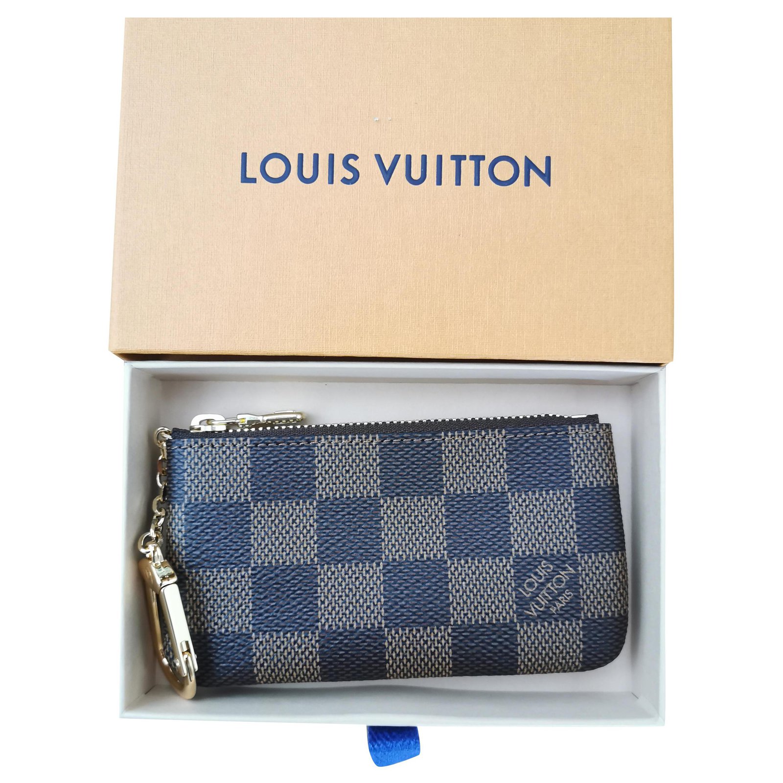 Louis Vuitton Checkered key pocket Brown Leather ref.203899 - Joli Closet