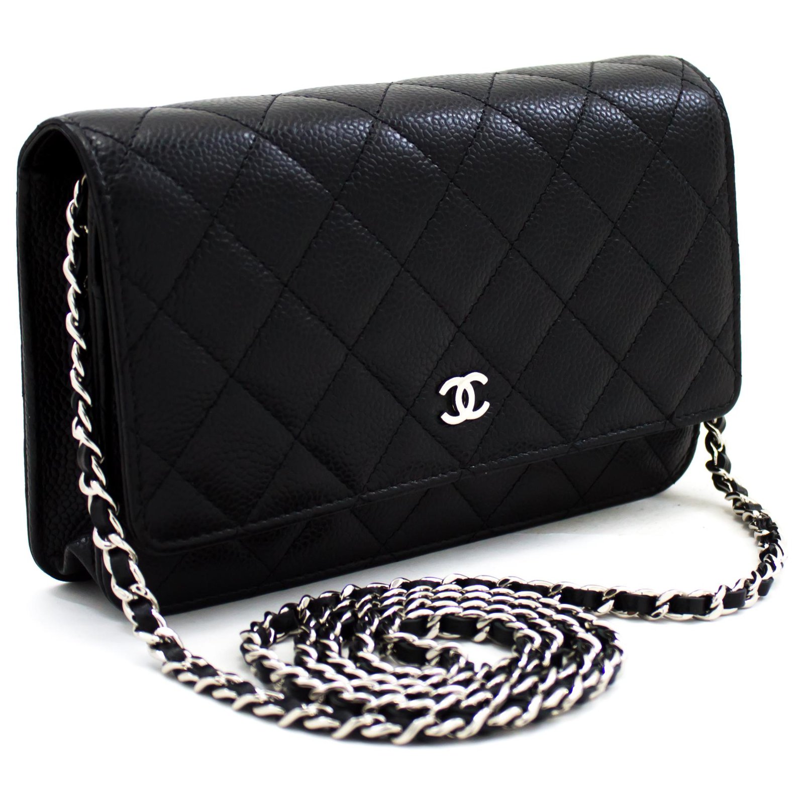 CHANEL Caviar Wallet On Chain WOC Black Shoulder Bag Crossbody Leather  ref.204089 - Joli Closet