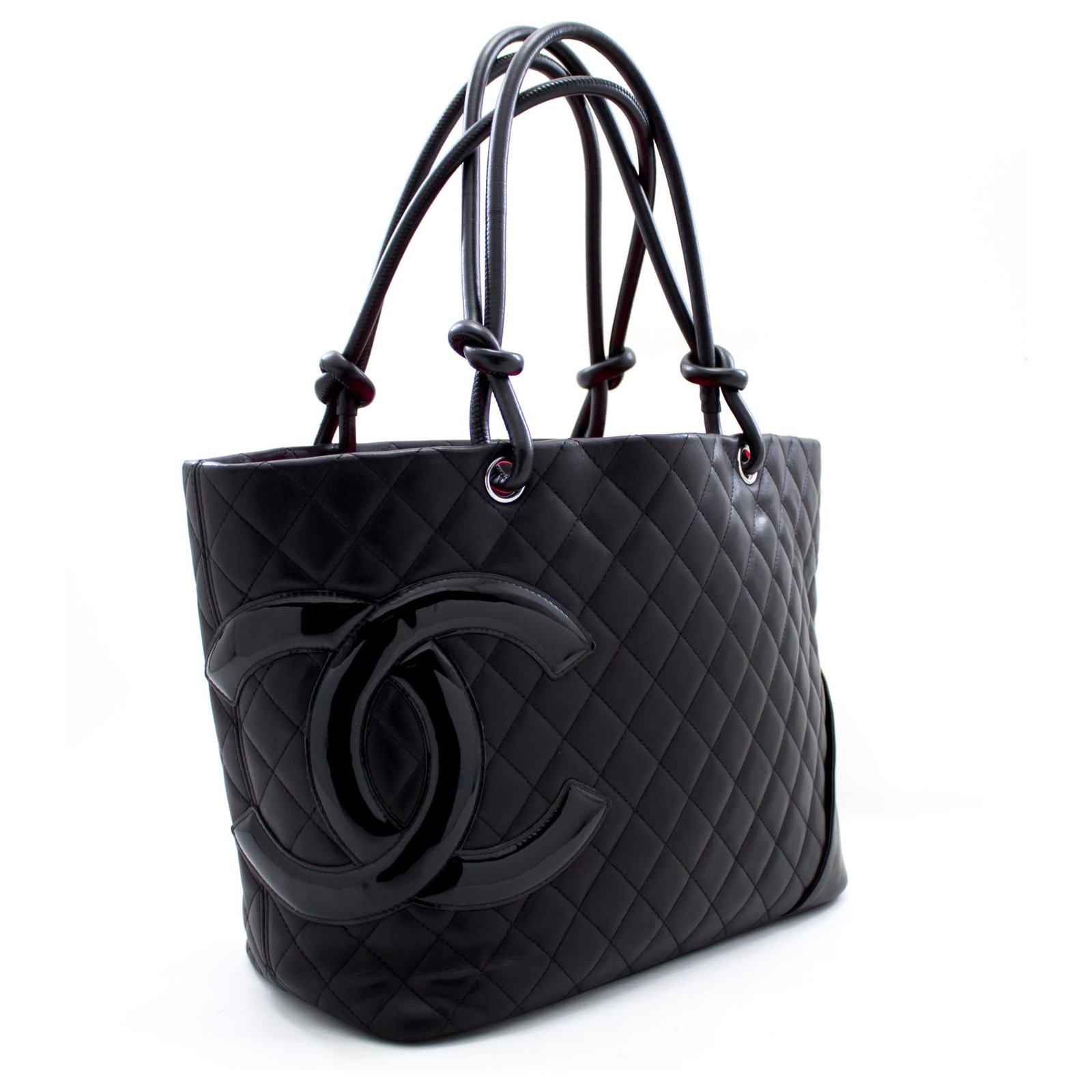 CHANEL Cambon Tote Large Shoulder Bag Black Quilted calf leather ref.204110  - Joli Closet