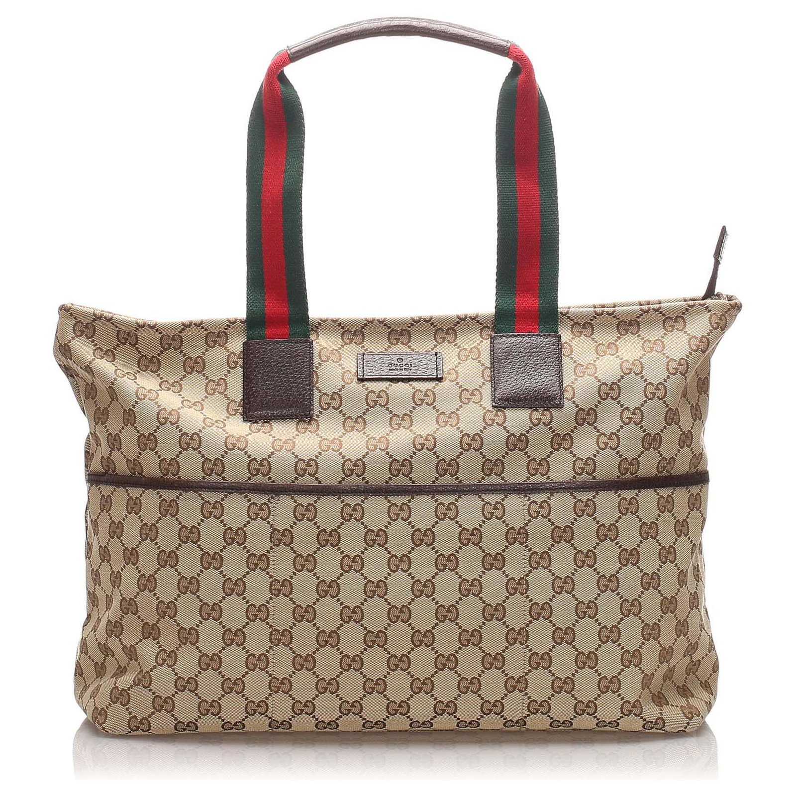 Gucci Brown Multi Canvas & Leather Handbags