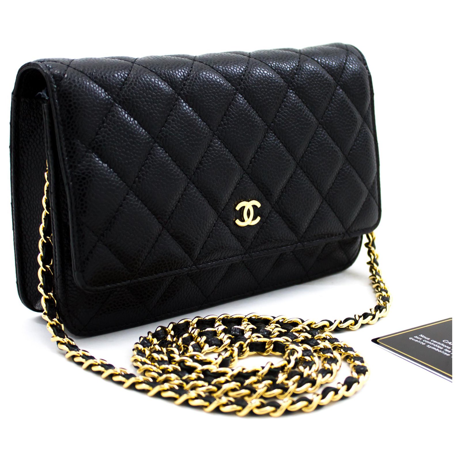 black small chanel wallet chain