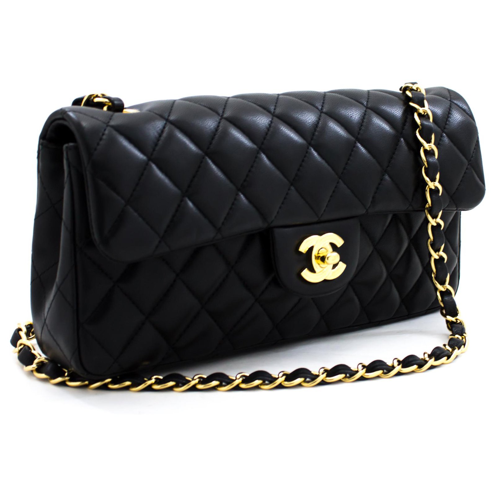 CHANEL Quilted Single Flap Chain Shoulder Bag