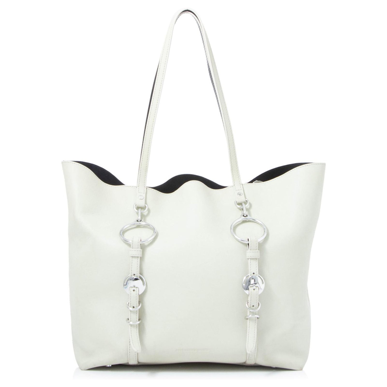 flat leather tote