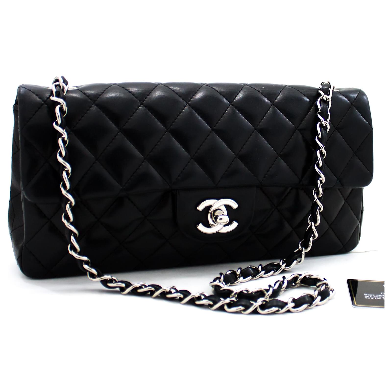 silver chain black bolsa