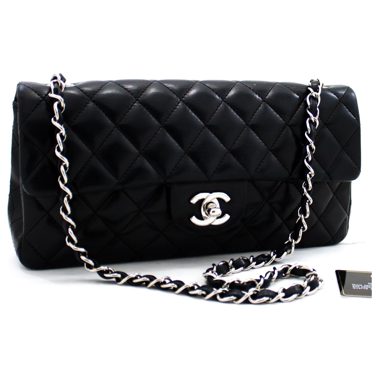 Chanel Timeless Classic Jumbo Double Flap Bag In Black Lambskin With Silver  Hardware SOLD  islamiyyatcom