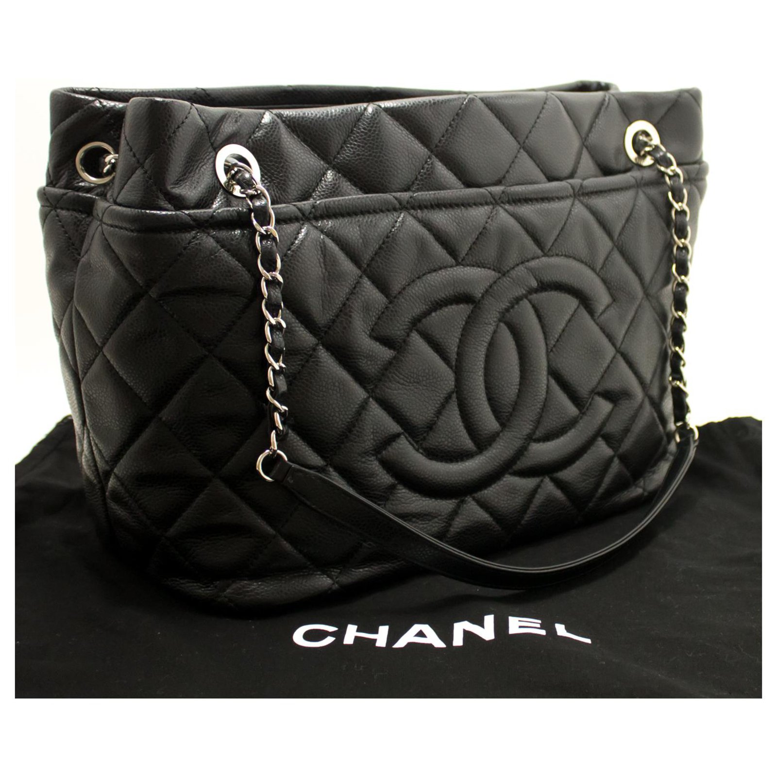 chanel quilted shopping bag