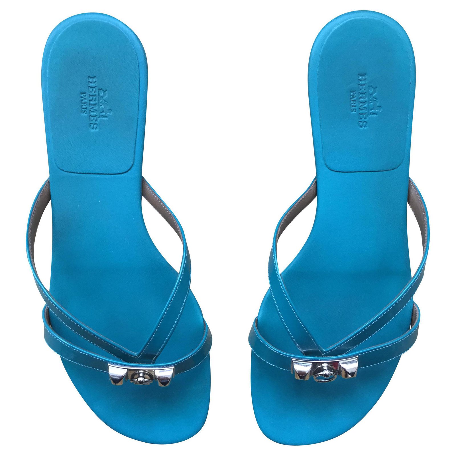 blue hermes sandals