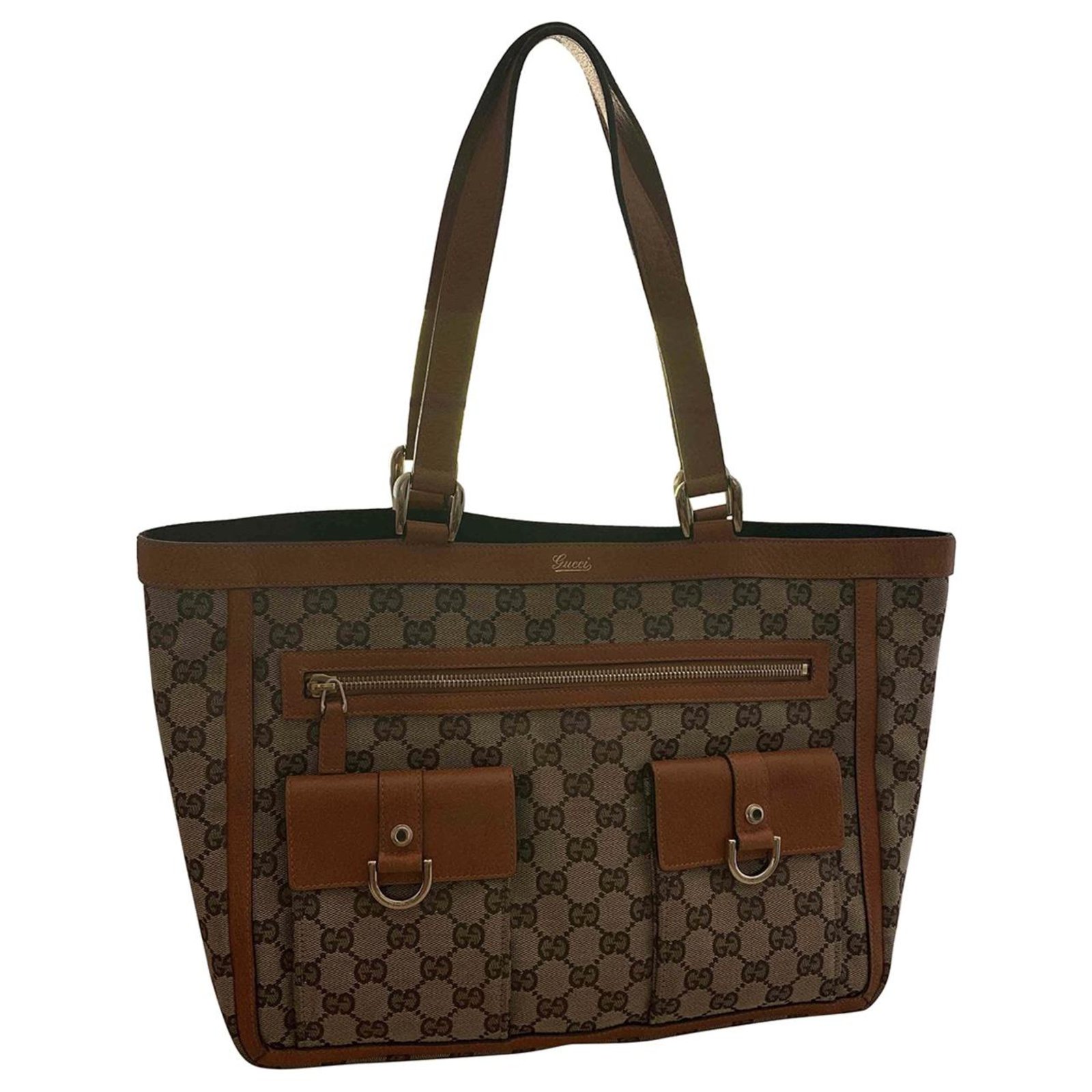 Gucci Abbey pocket tote bag Caramel Cloth ref.205616 - Joli Closet