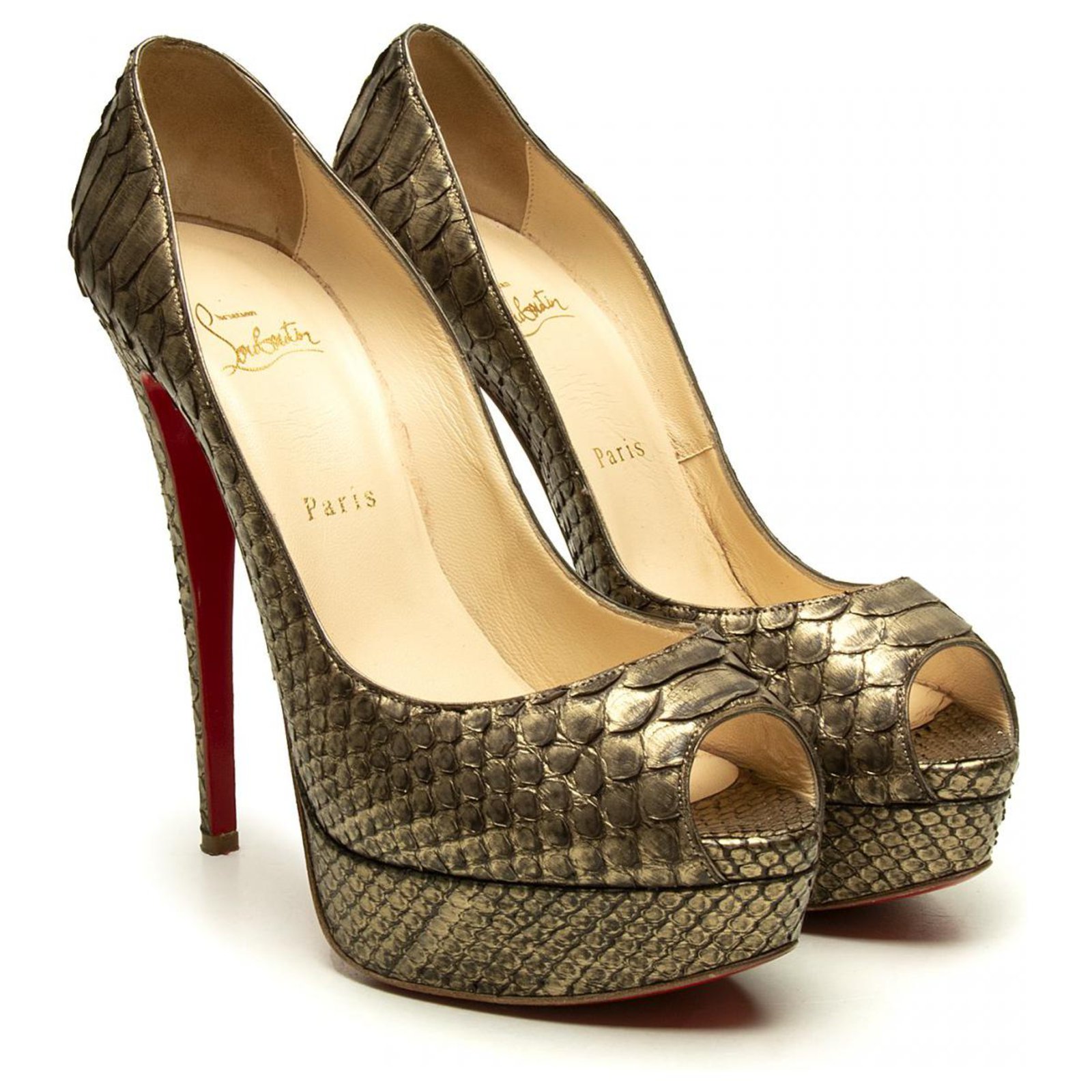 python Lady Peep heels