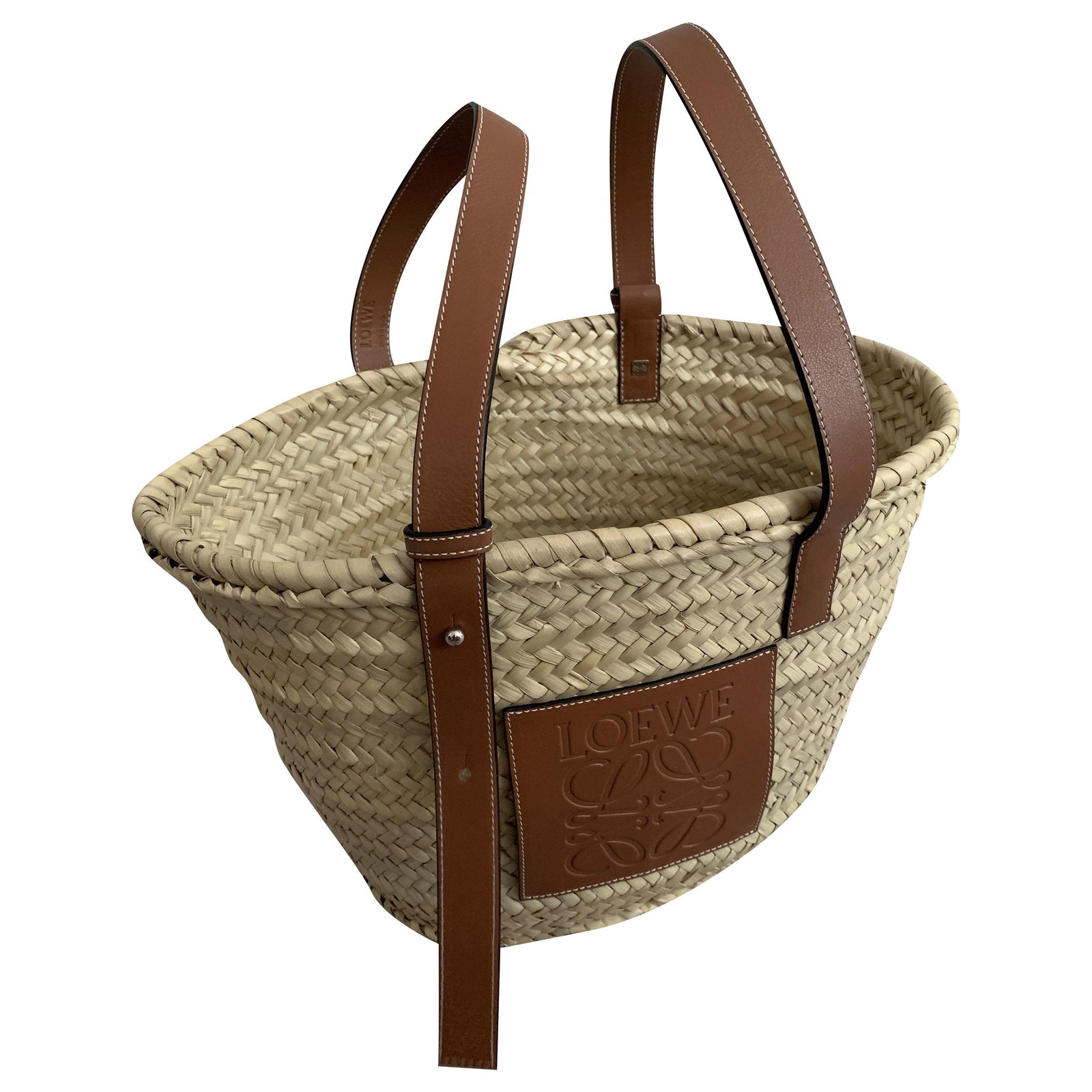 loewe medium woven basket bag